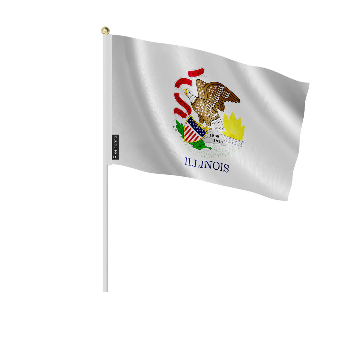 Mini drapeau illinois en polyester à tenir à la main