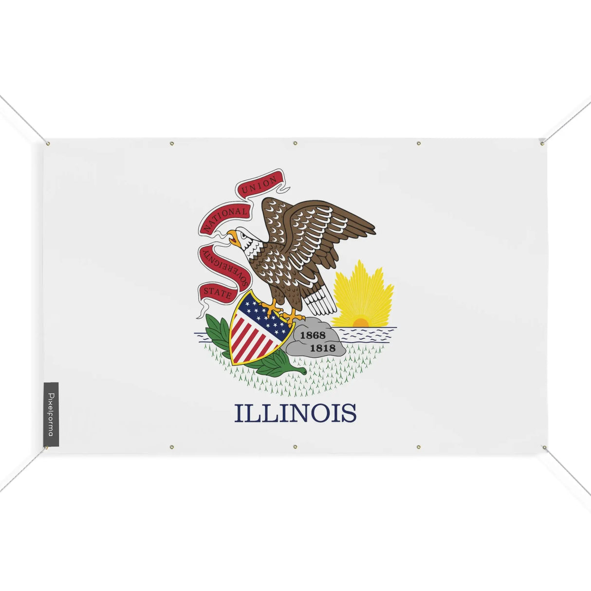Mini drapeau illinois polyester résistant aux intempéries