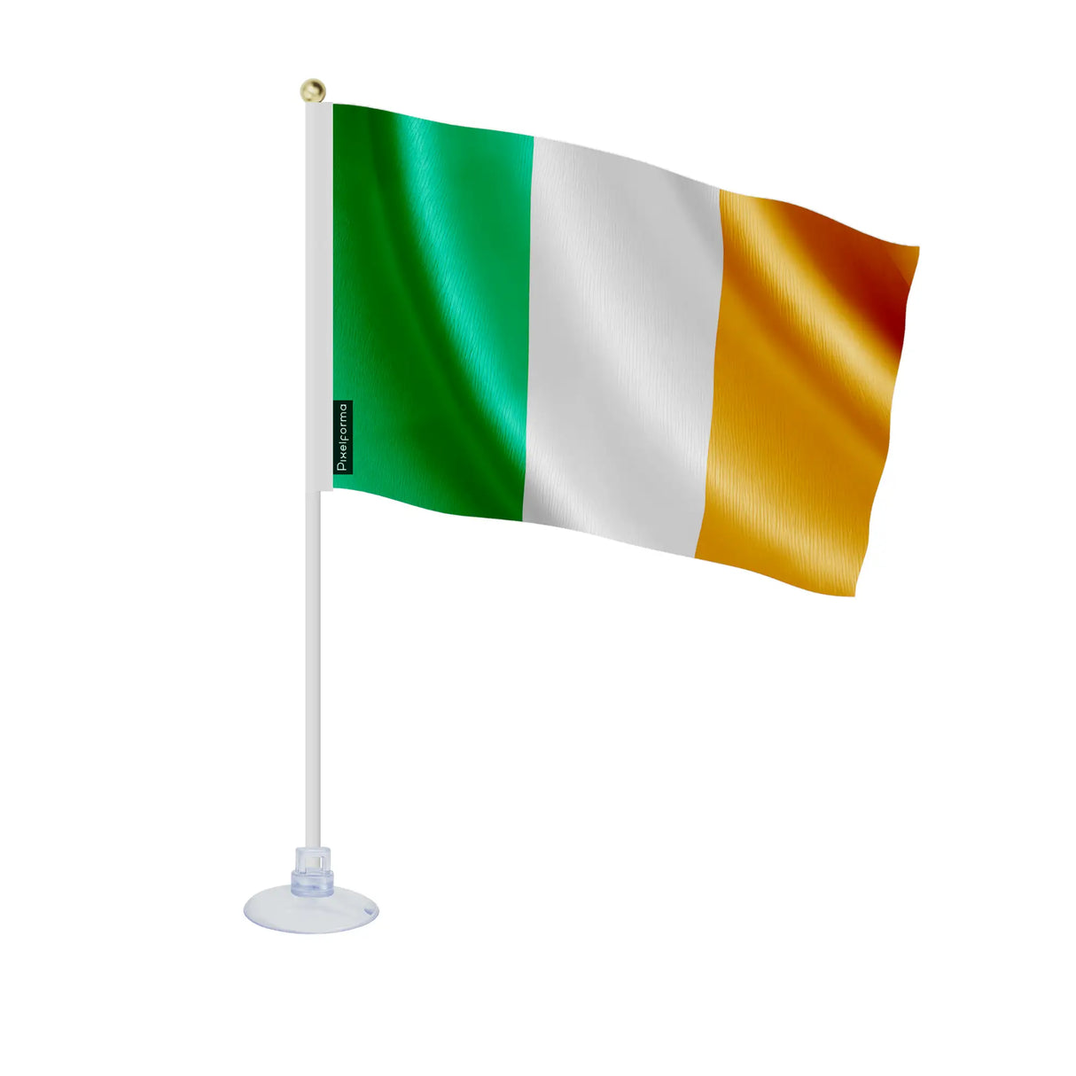 Mini drapeau irlande en polyester avec ventouse pratique