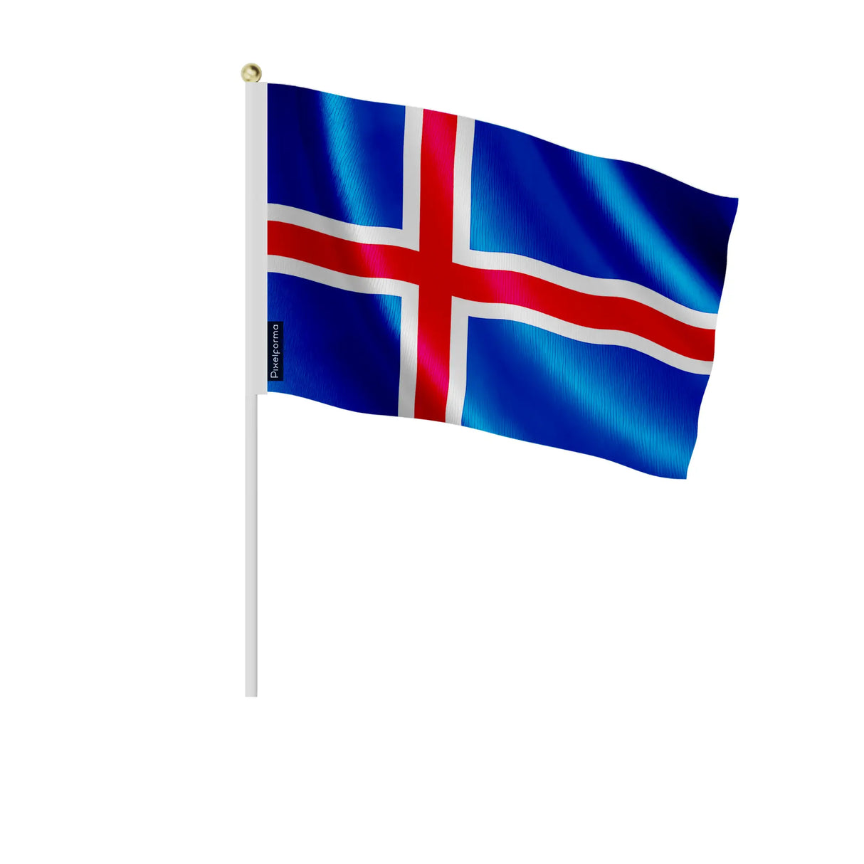 Mini drapeau islande en polyester à main pour décoration