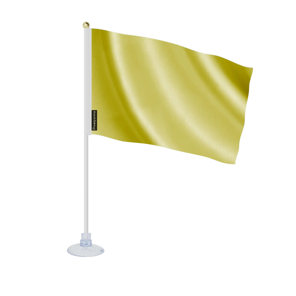 Mini drapeau jaune france en polyester avec ventouse