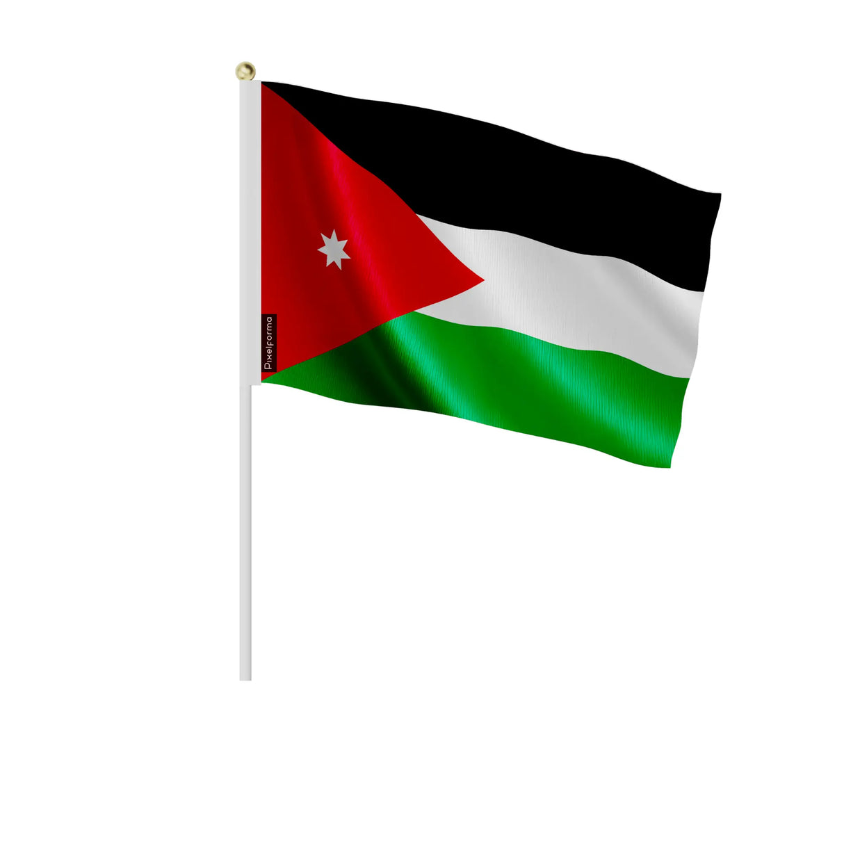 Mini drapeau jordanie en polyester à tenir à la main