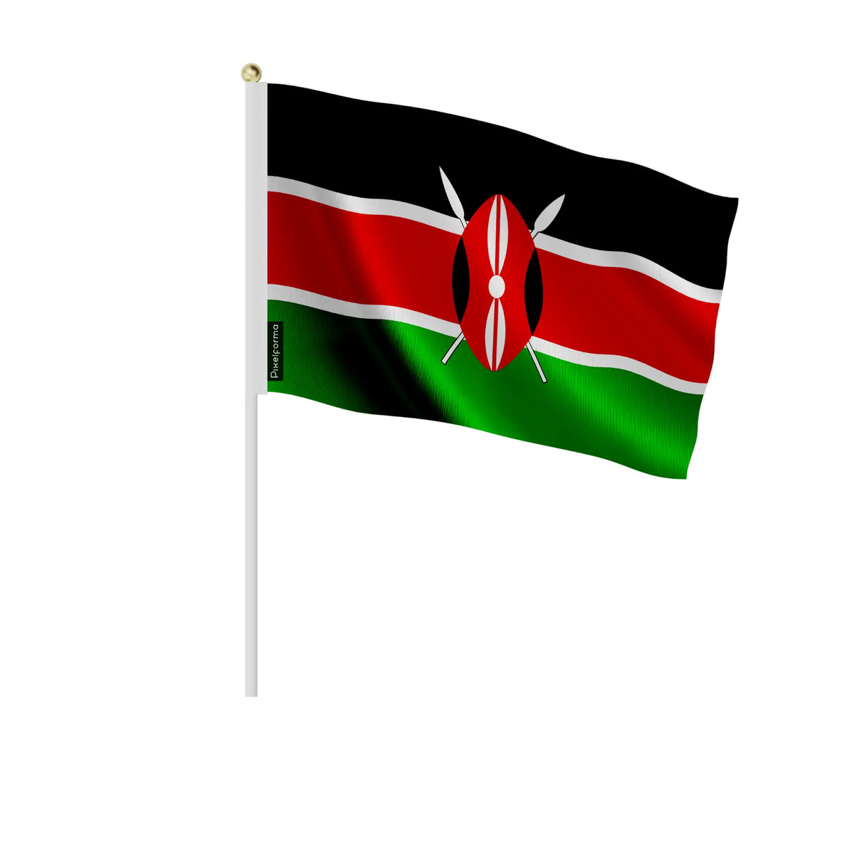 Mini drapeau kenya en polyester à tenir à la main