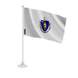 Mini drapeau massachusetts en polyester avec ventouse