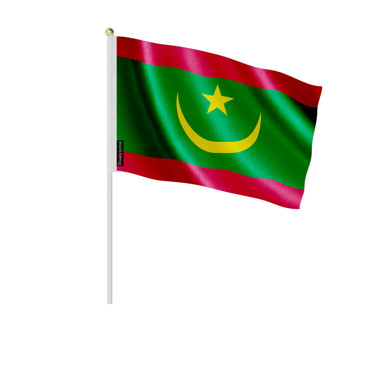 Mini drapeau mauritanie en polyester à tenir à la main