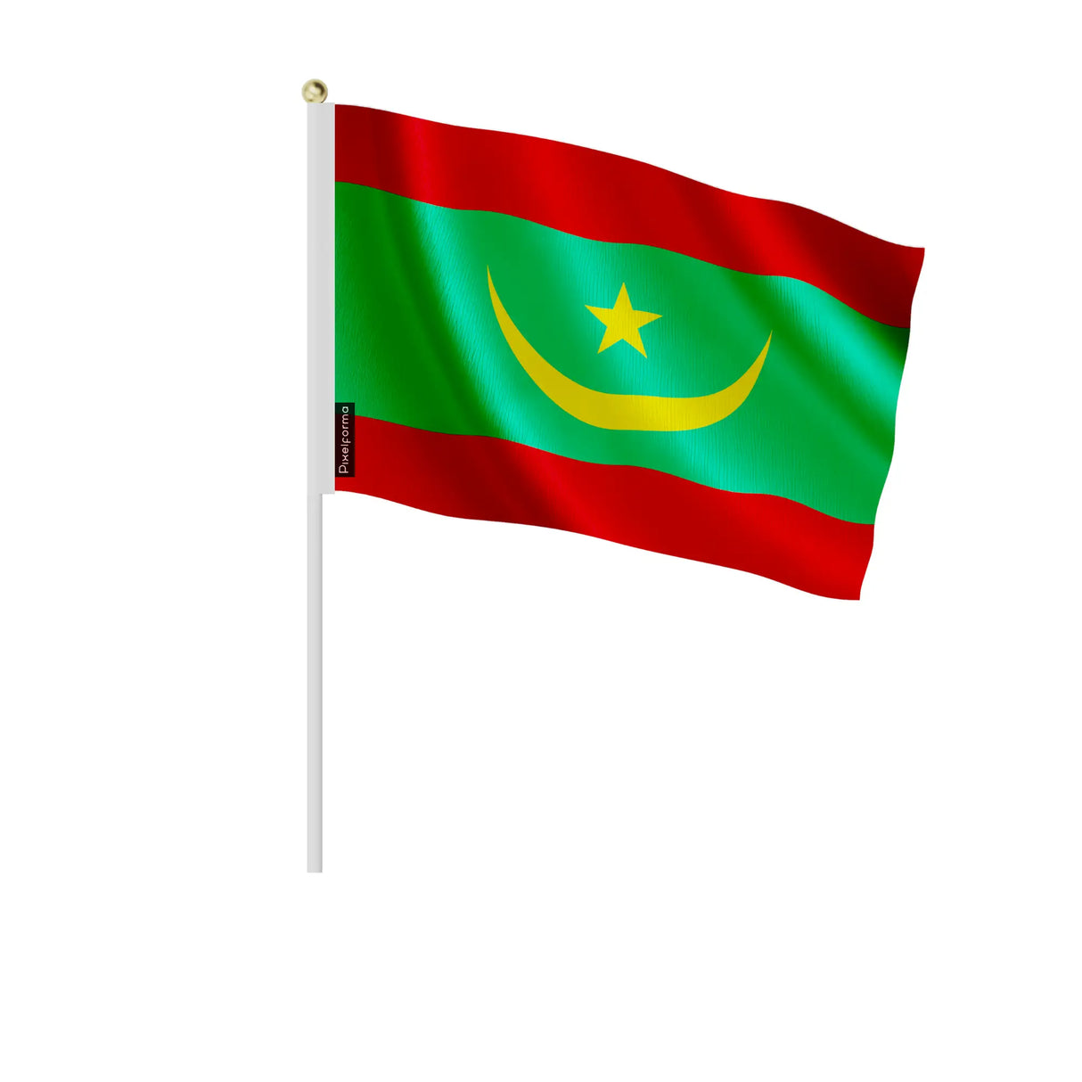 Mini drapeau mauritanie en polyester à tenir à la main