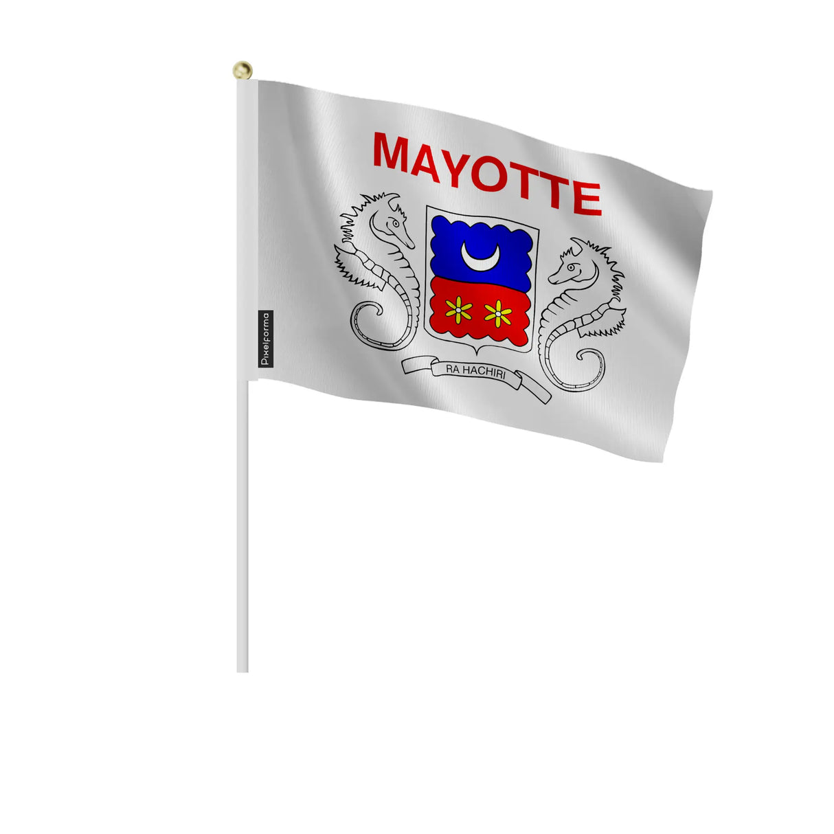 Mini drapeau mayotte en polyester à tenir à la main
