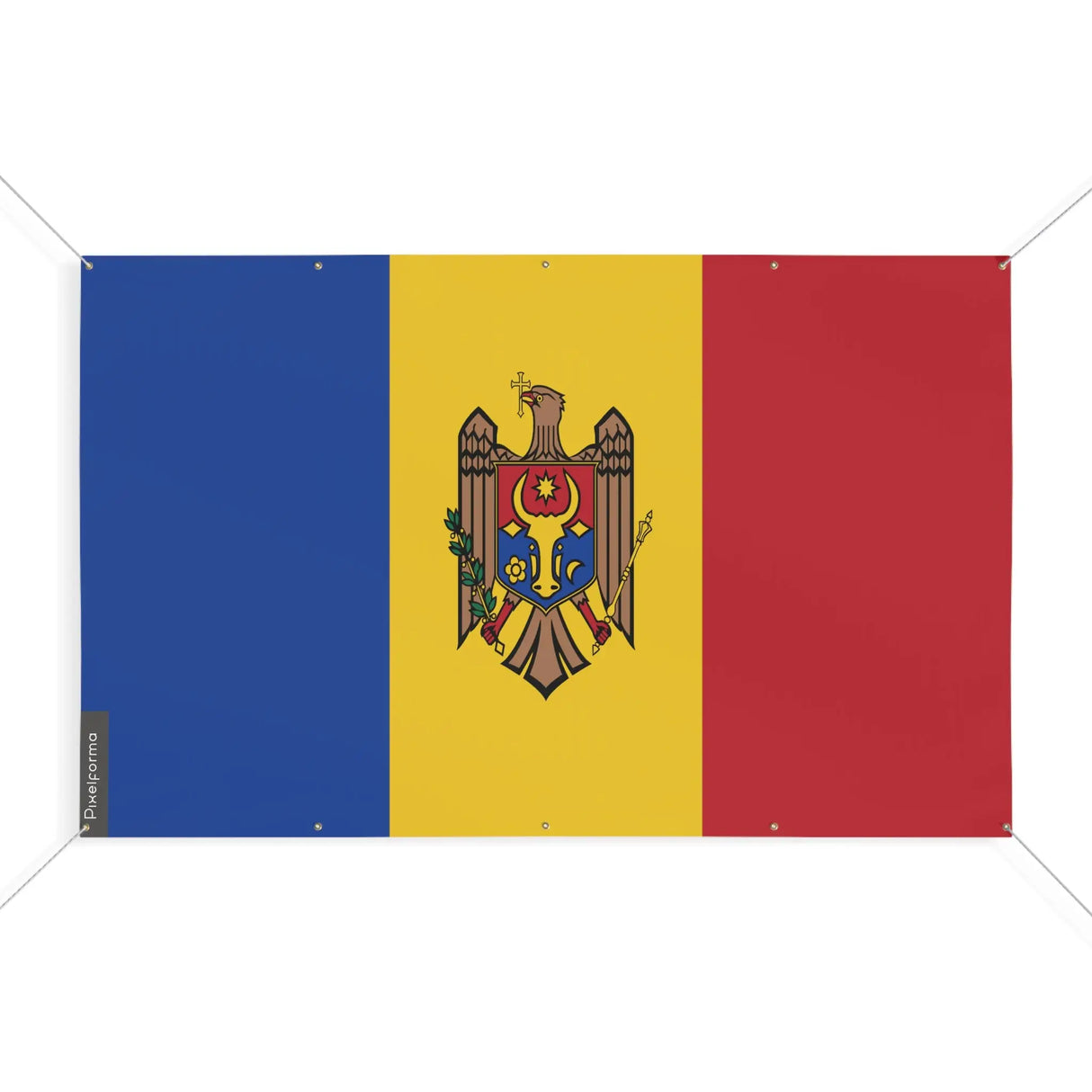 Mini drapeau moldavie en polyester avec œillets résistants