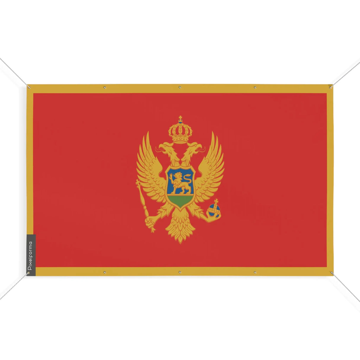 Mini drapeau monténégro en polyester résistant œillets