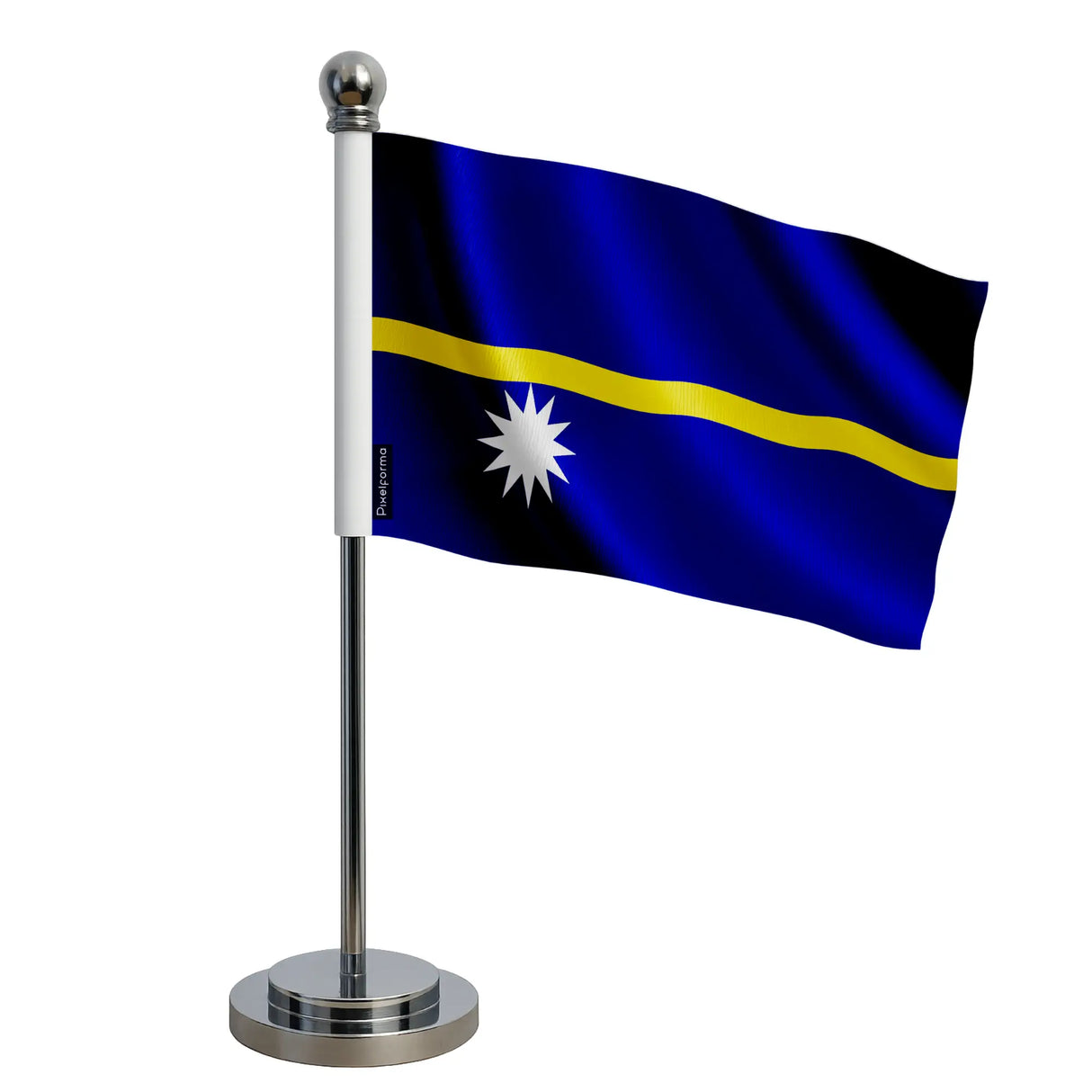 Mini drapeau nauru en polyester avec socle inoxydable