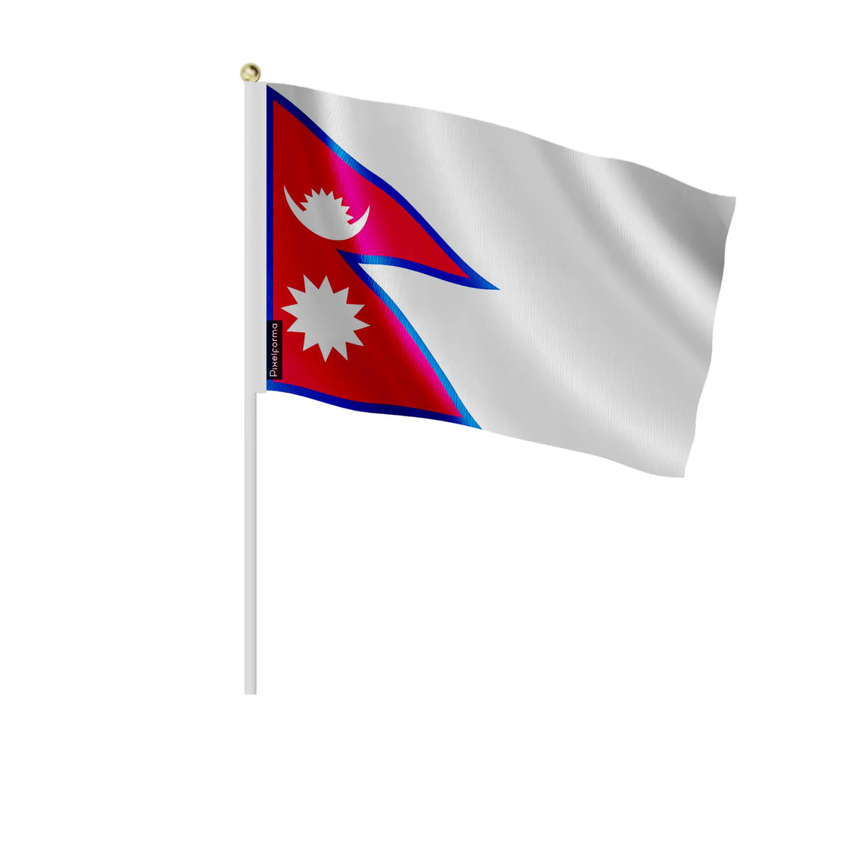 Mini drapeau népal en polyester à tenir à la main