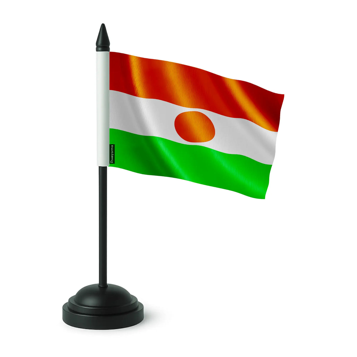 Mini drapeau niger en polyester avec socle plastique noir
