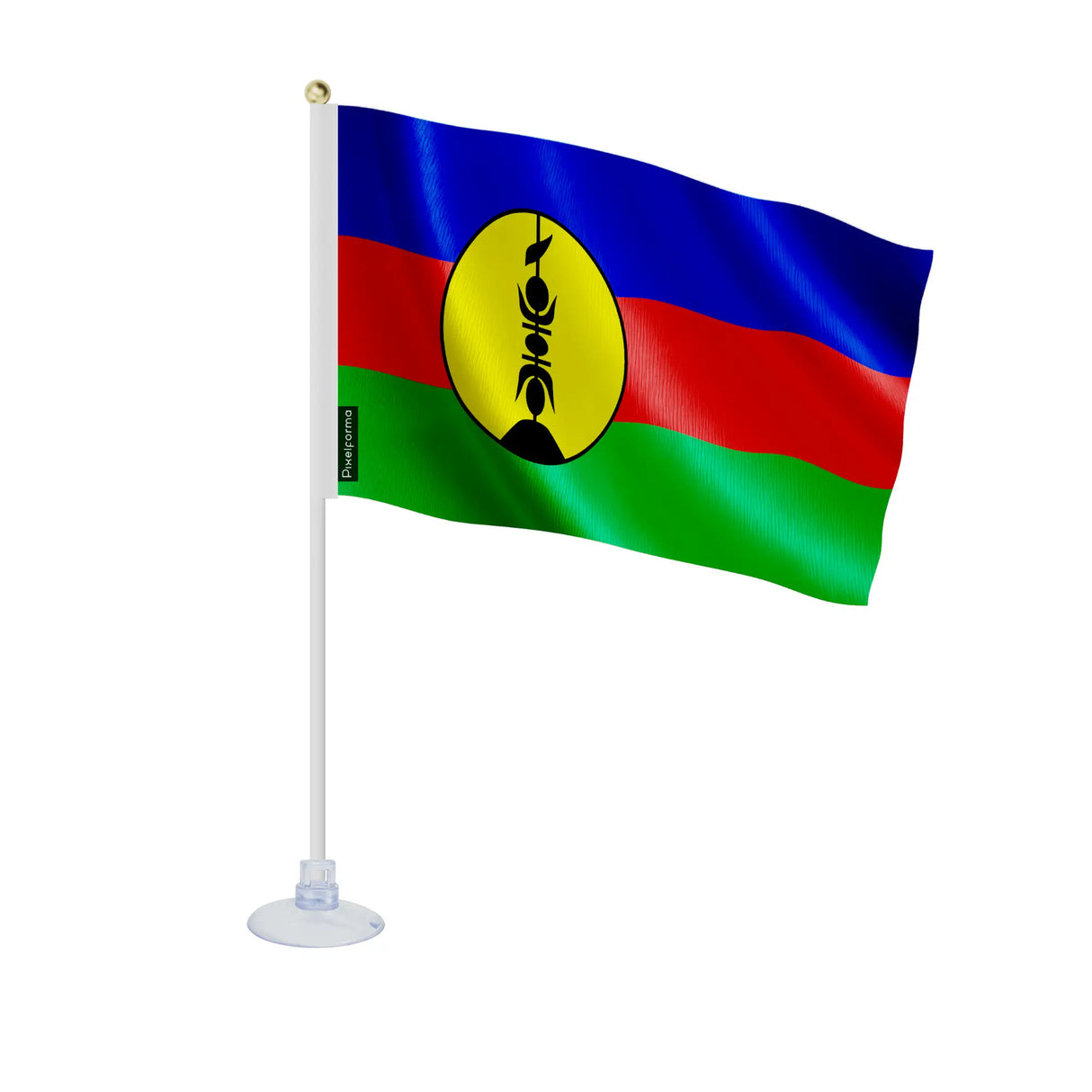 Mini drapeau nouvelle-calédonie polyester avec ventouse