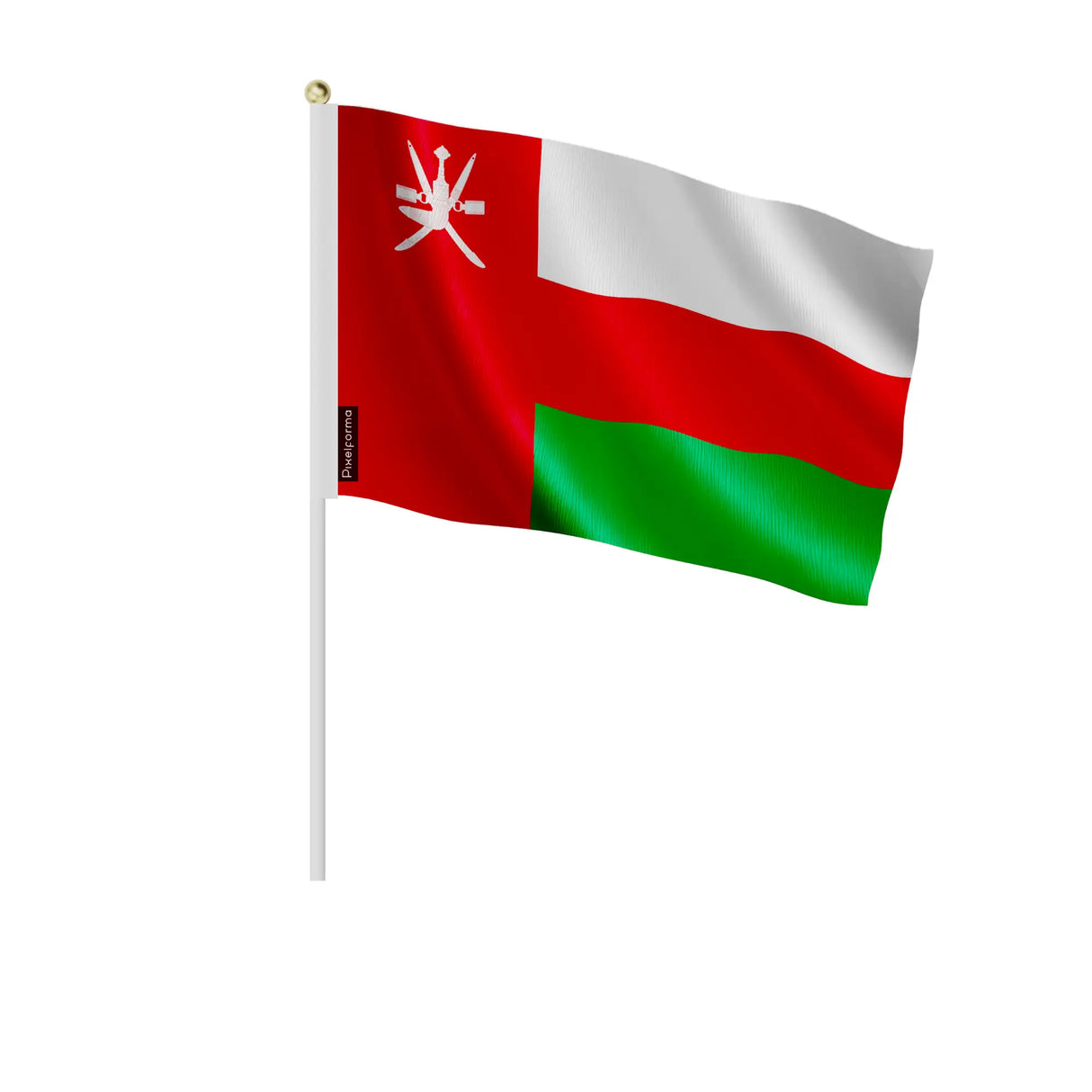 Mini drapeau oman en polyester à main pour décoration fête
