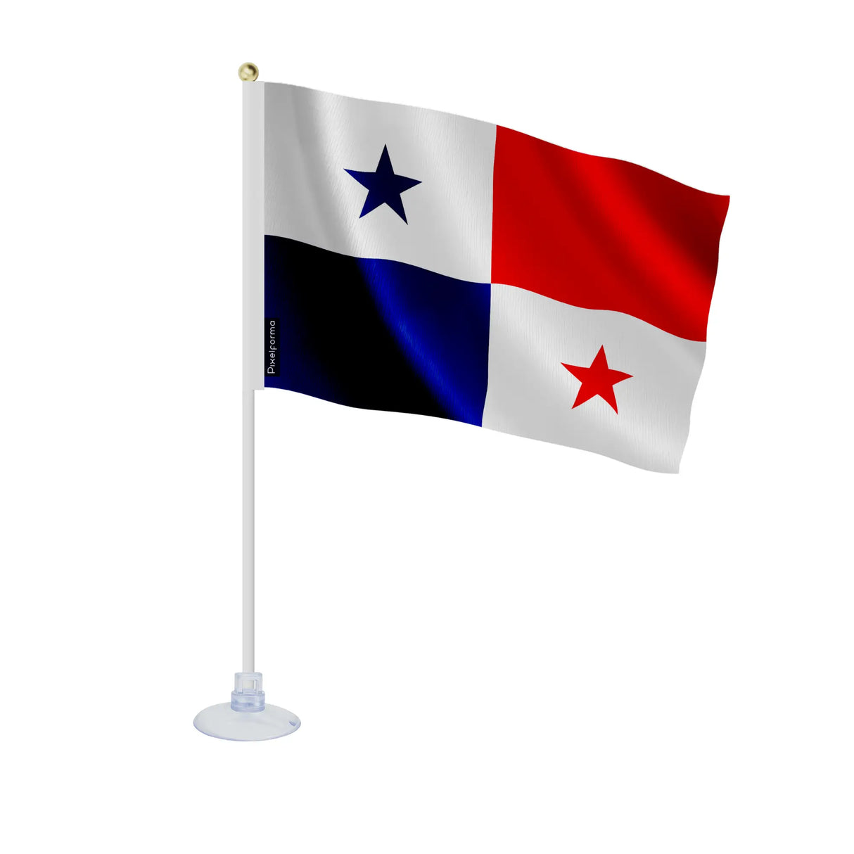 Mini drapeau panama en polyester avec ventouse discrète