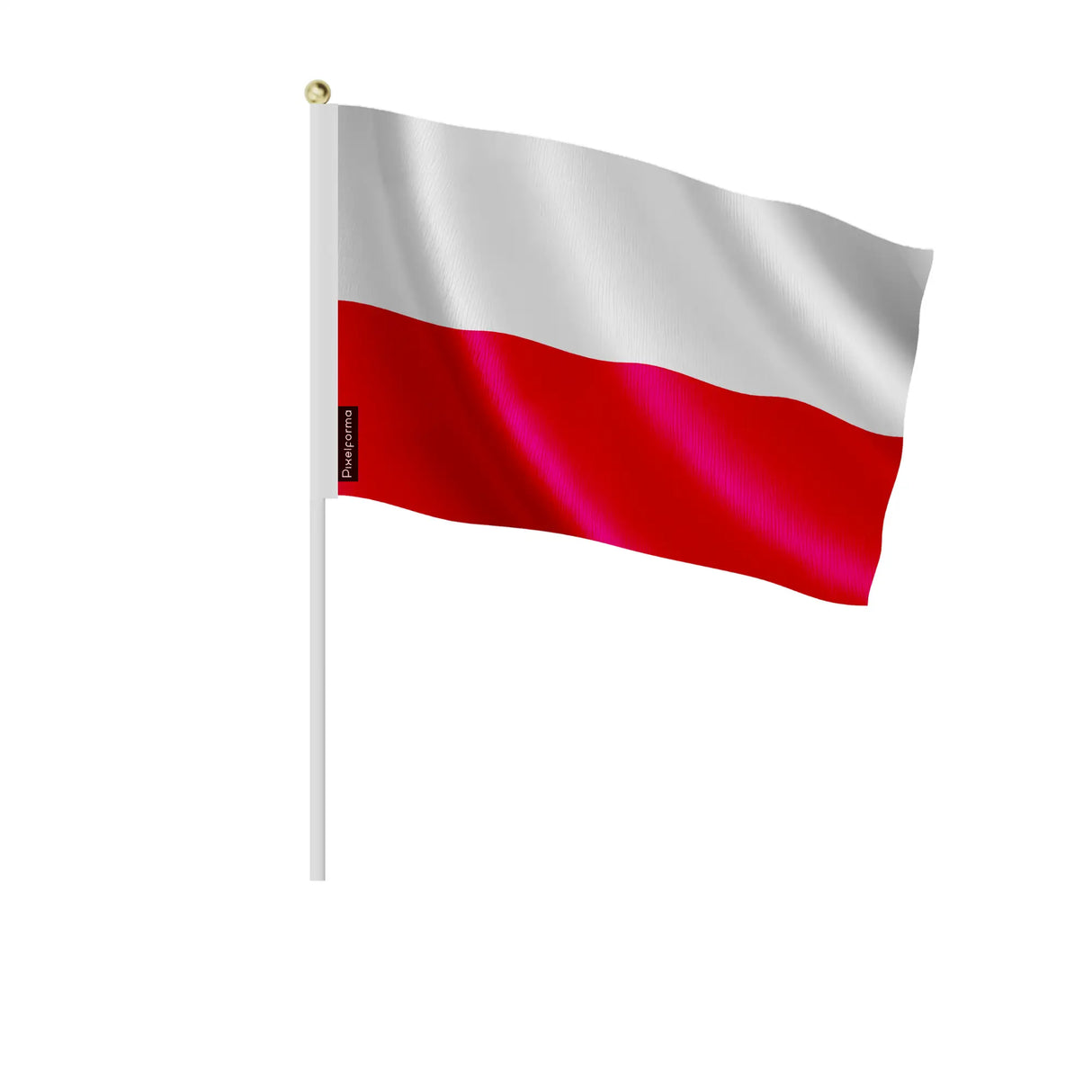Mini drapeau pologne en polyester à tenir à la main