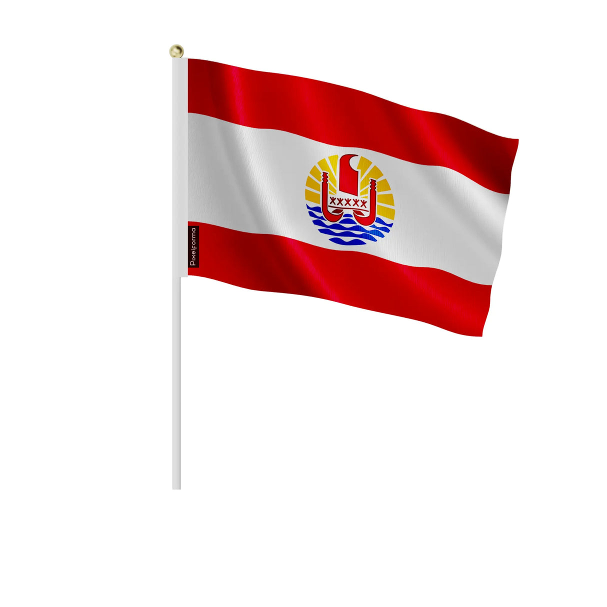 Mini drapeau polynésie française à main en polyester durable