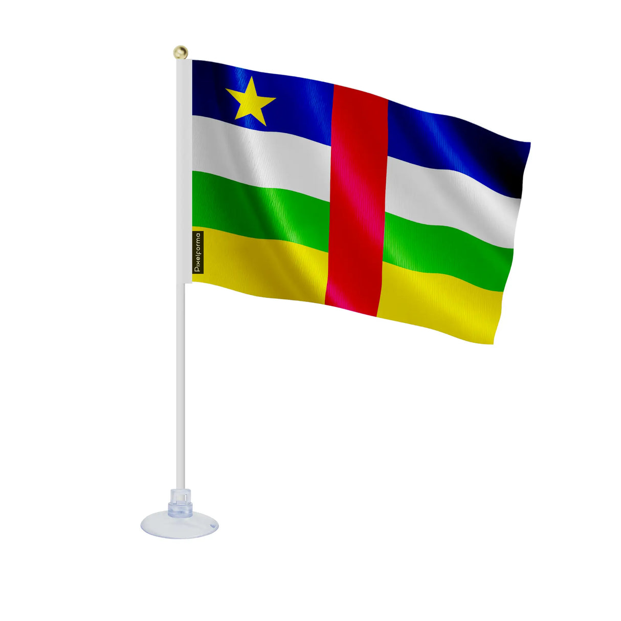Mini drapeau république centrafricaine polyester ventouse