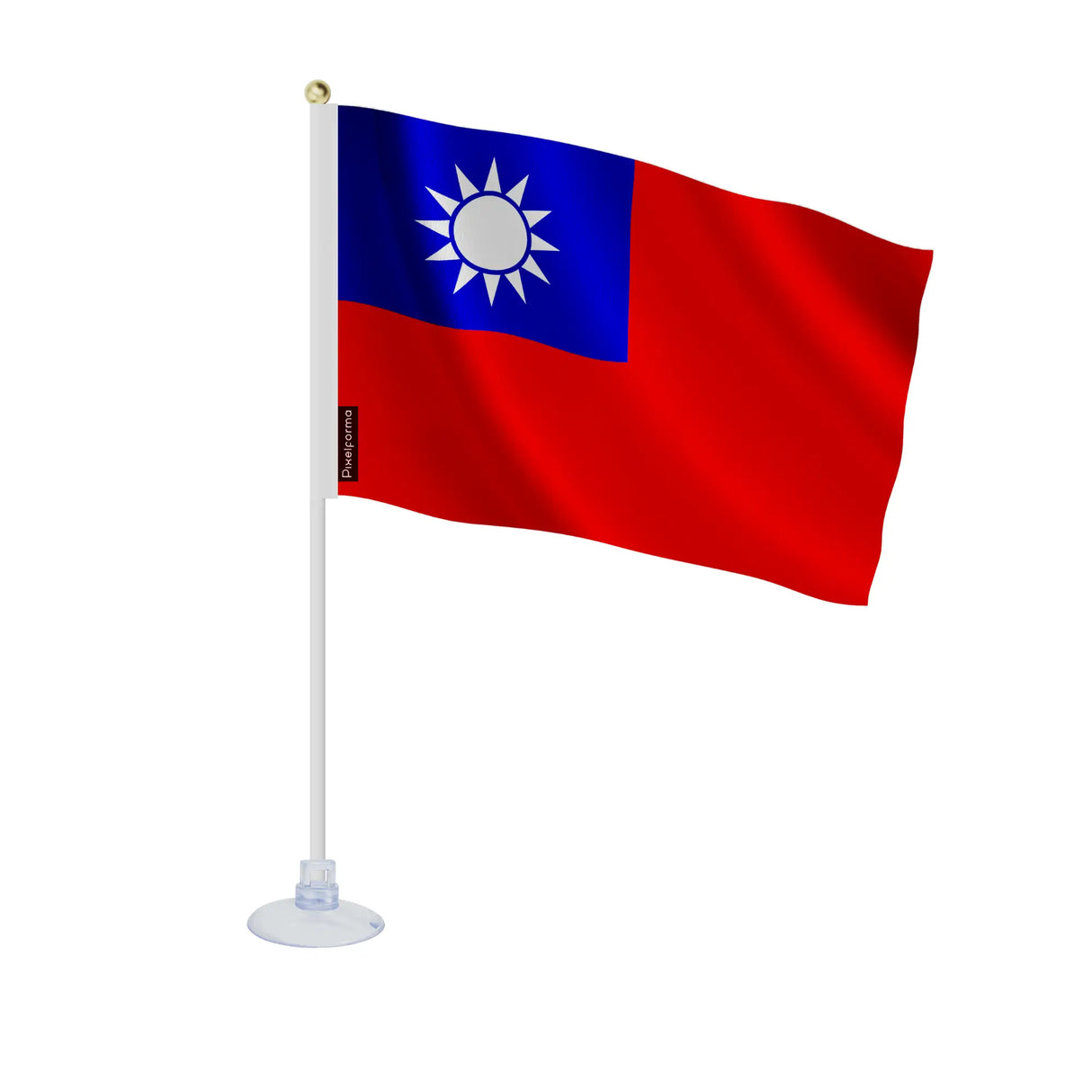 Mini drapeau république de chine polyester avec ventouse