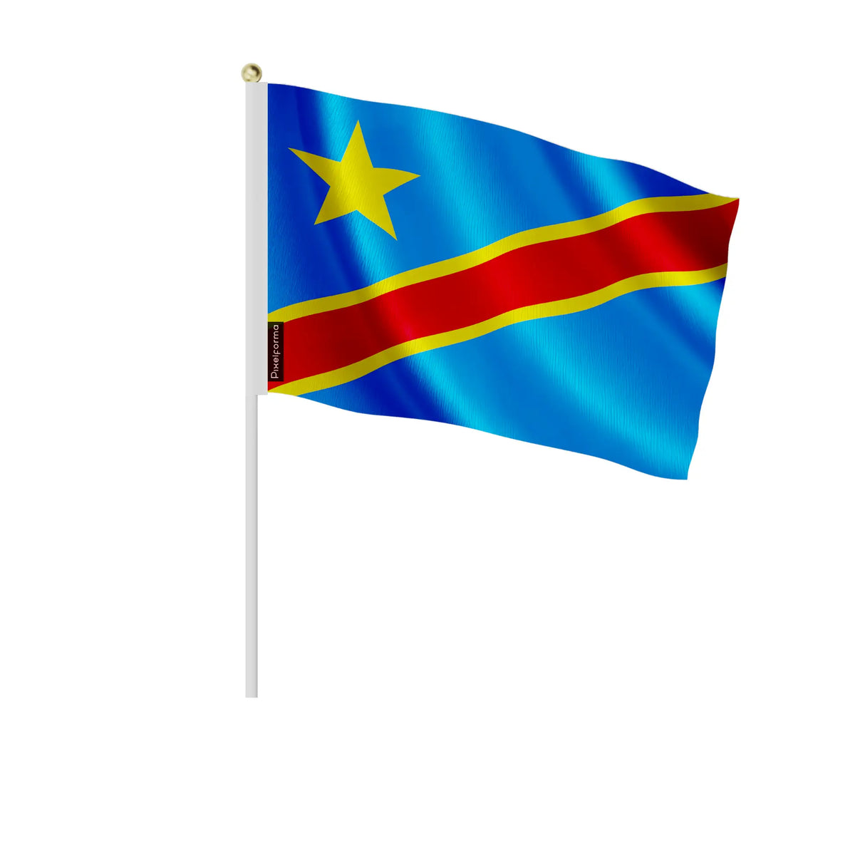 Mini drapeau république démocratique du congo polyester main