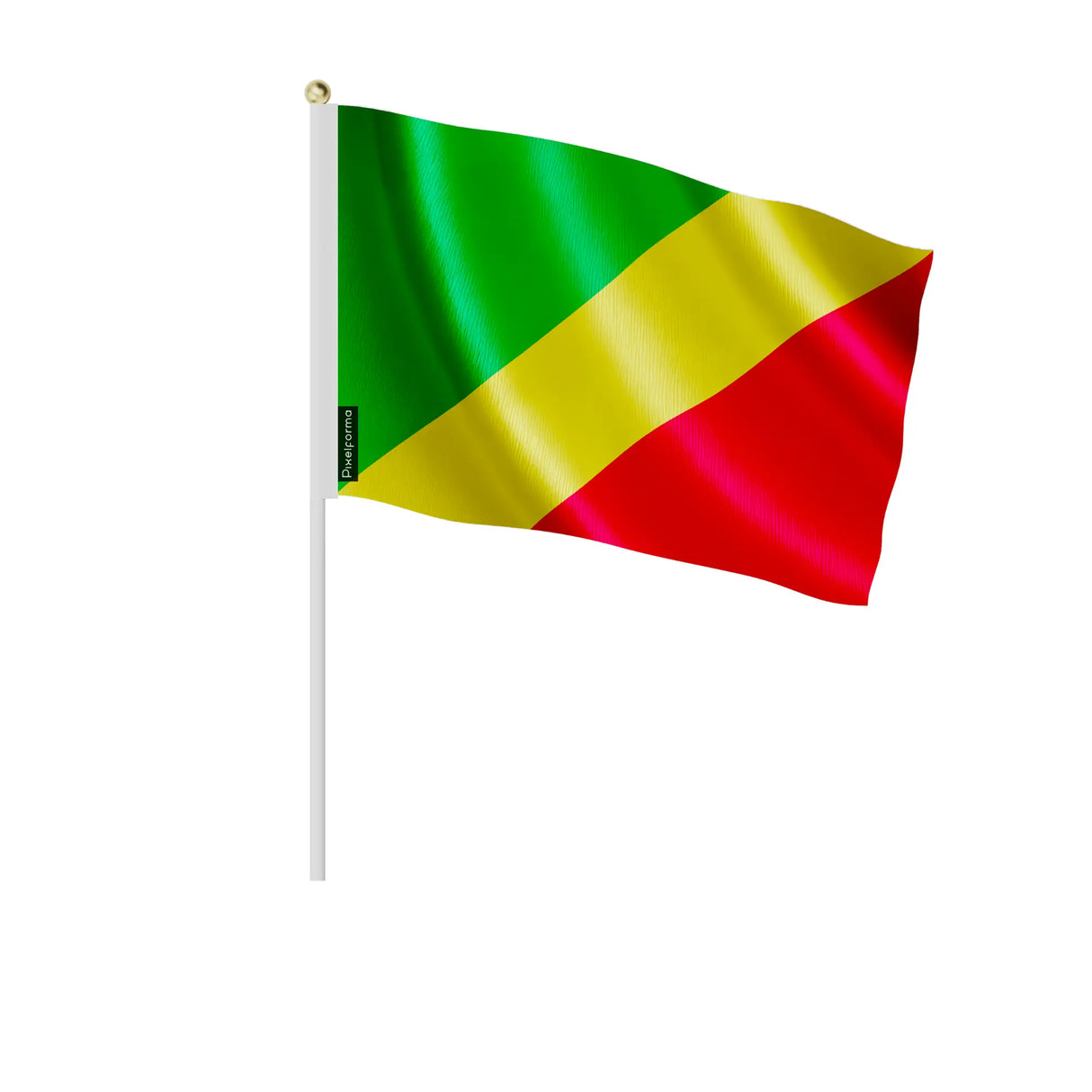 Mini drapeau république du congo en polyester à main