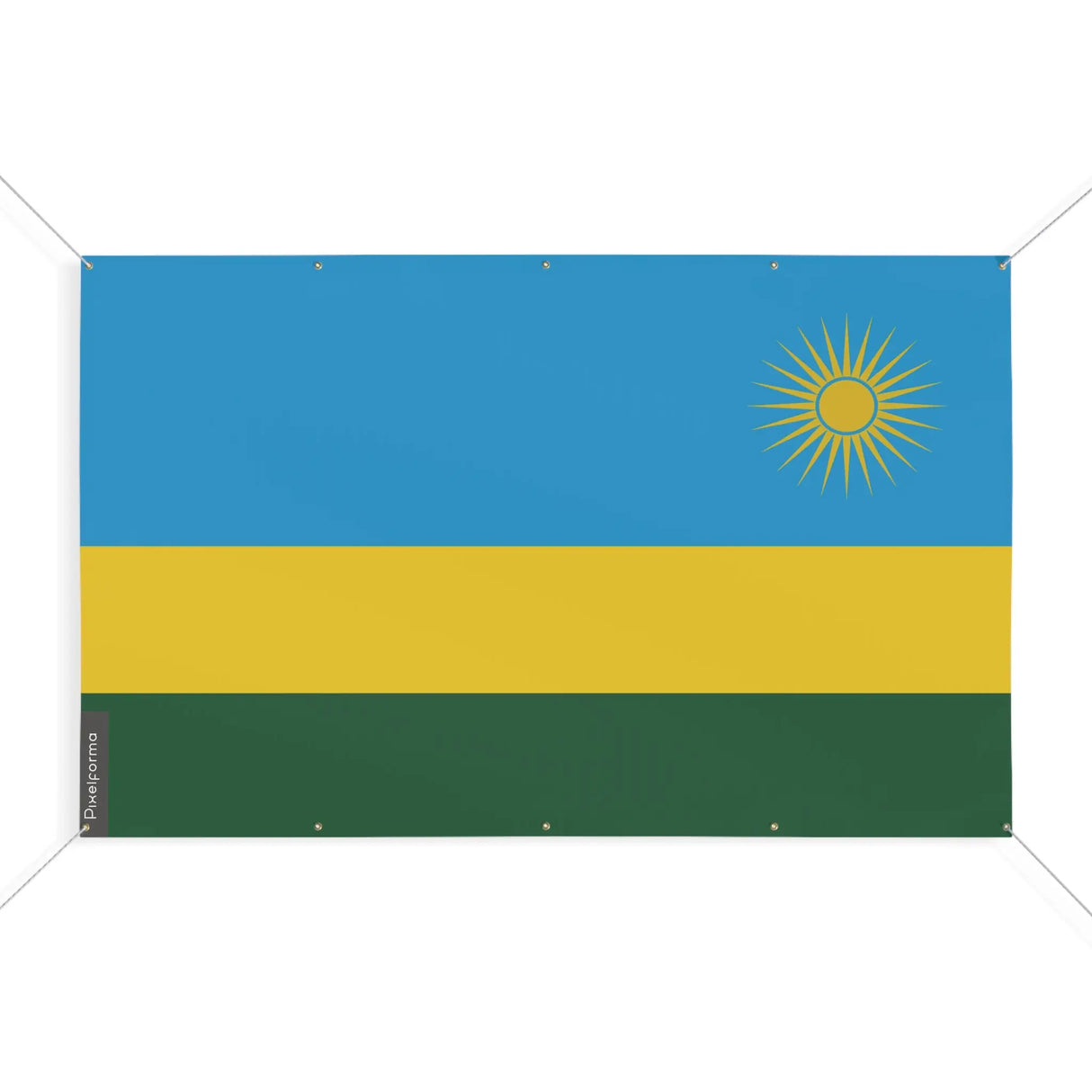 Mini drapeau rwanda en polyester résistant avec œillets