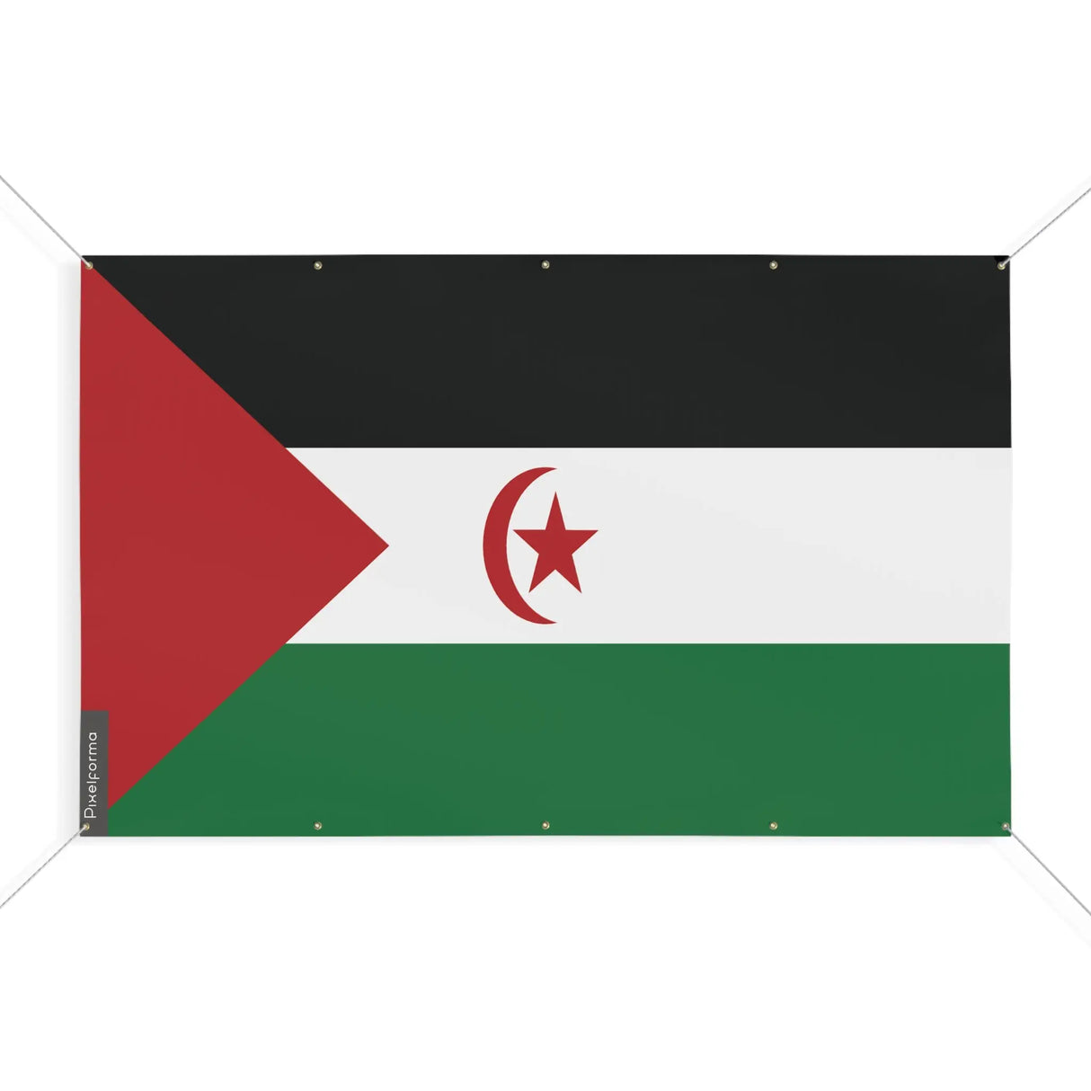 Mini drapeau sahara occidental en polyester avec œillets