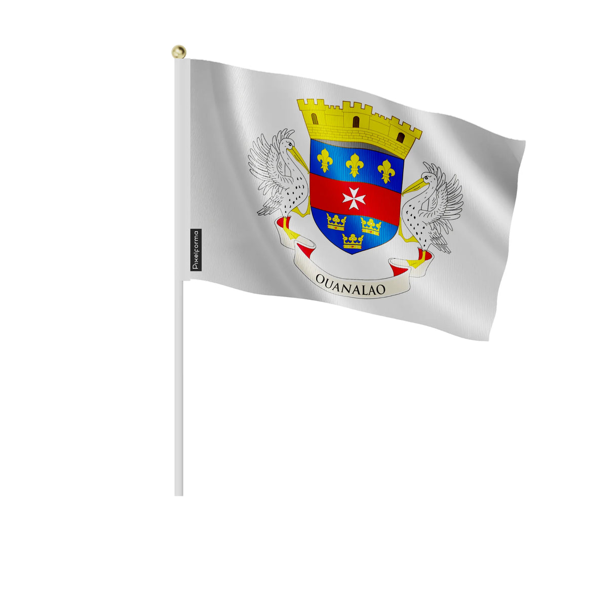 Mini drapeau saint-barthélemy polyester à tenir à la main