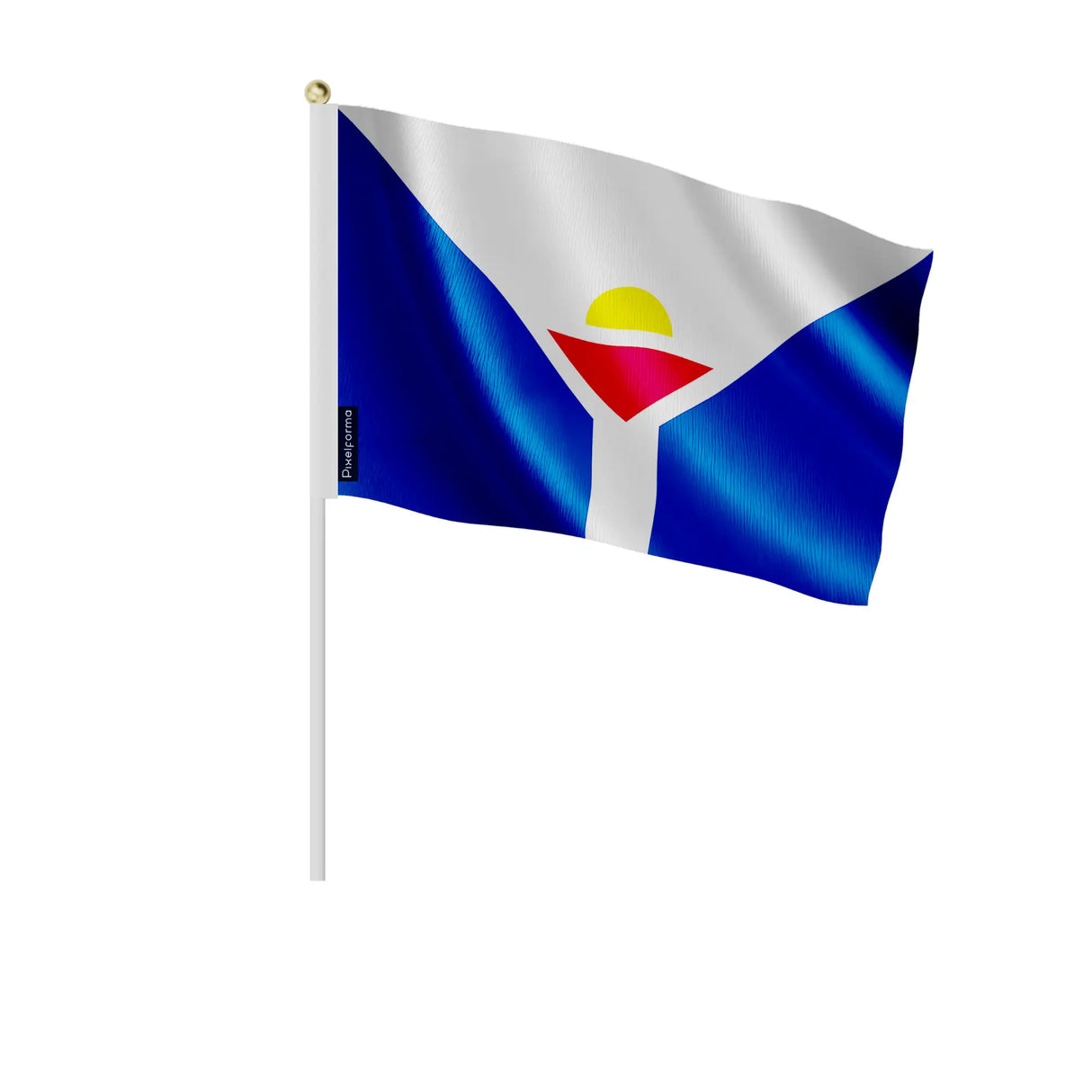 Mini drapeau saint-martin en polyester à tenir à la main