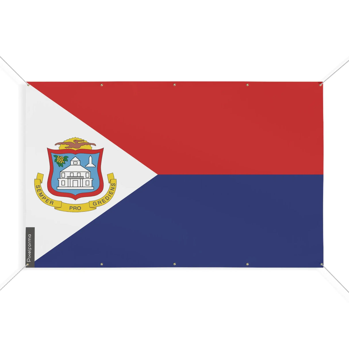 Mini drapeau saint-martin en polyester résistant œillets