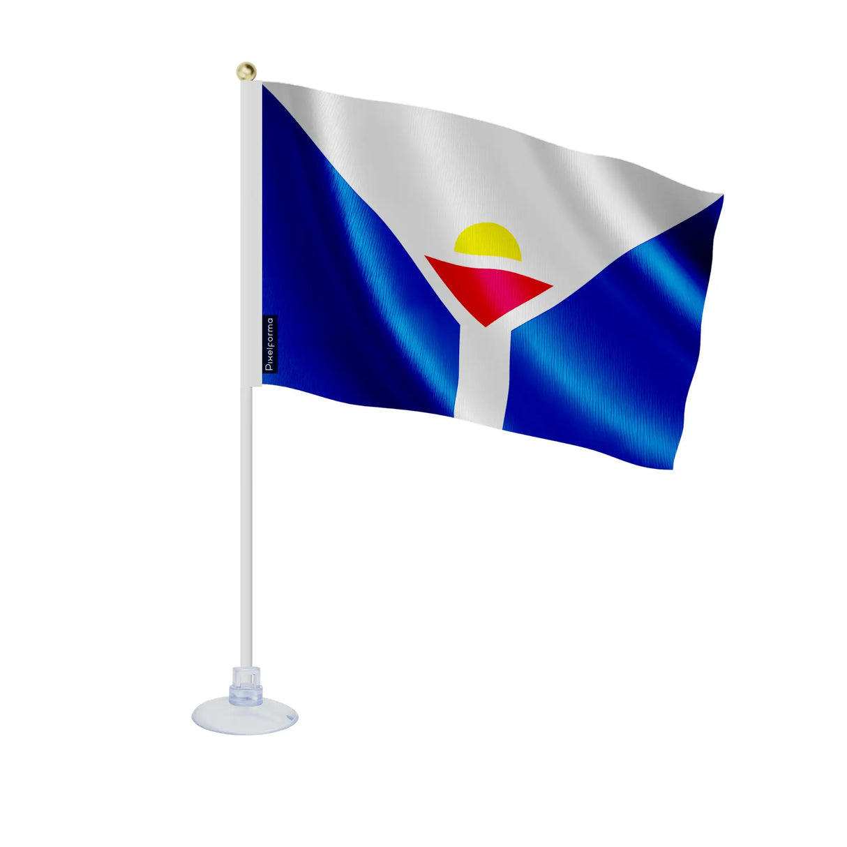 Mini drapeau saint-martin polyester ventouse résistante