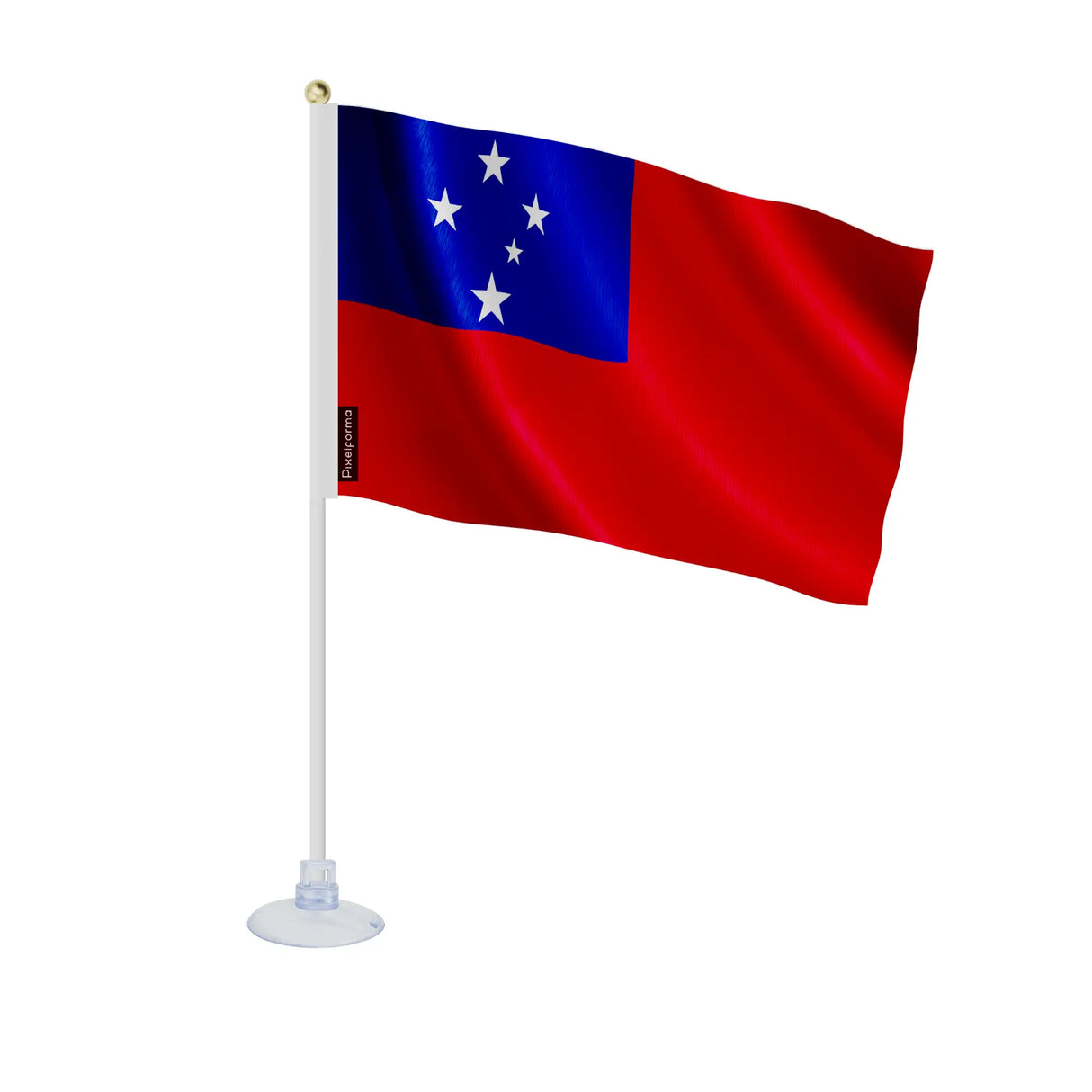 Mini drapeau samoa polyester avec ventouse pour surface lisse