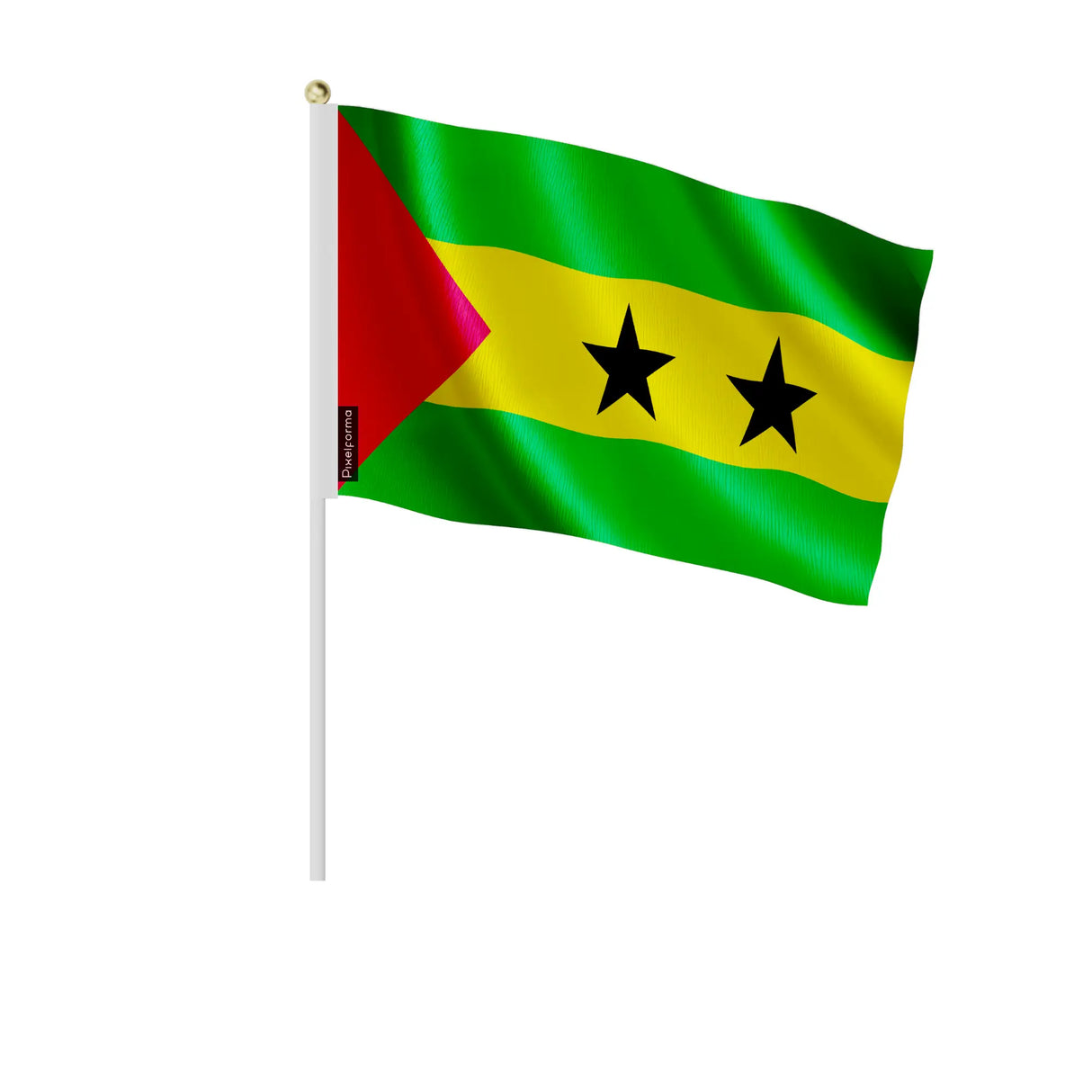 Mini drapeau sao tomé-et-principe en polyester à main