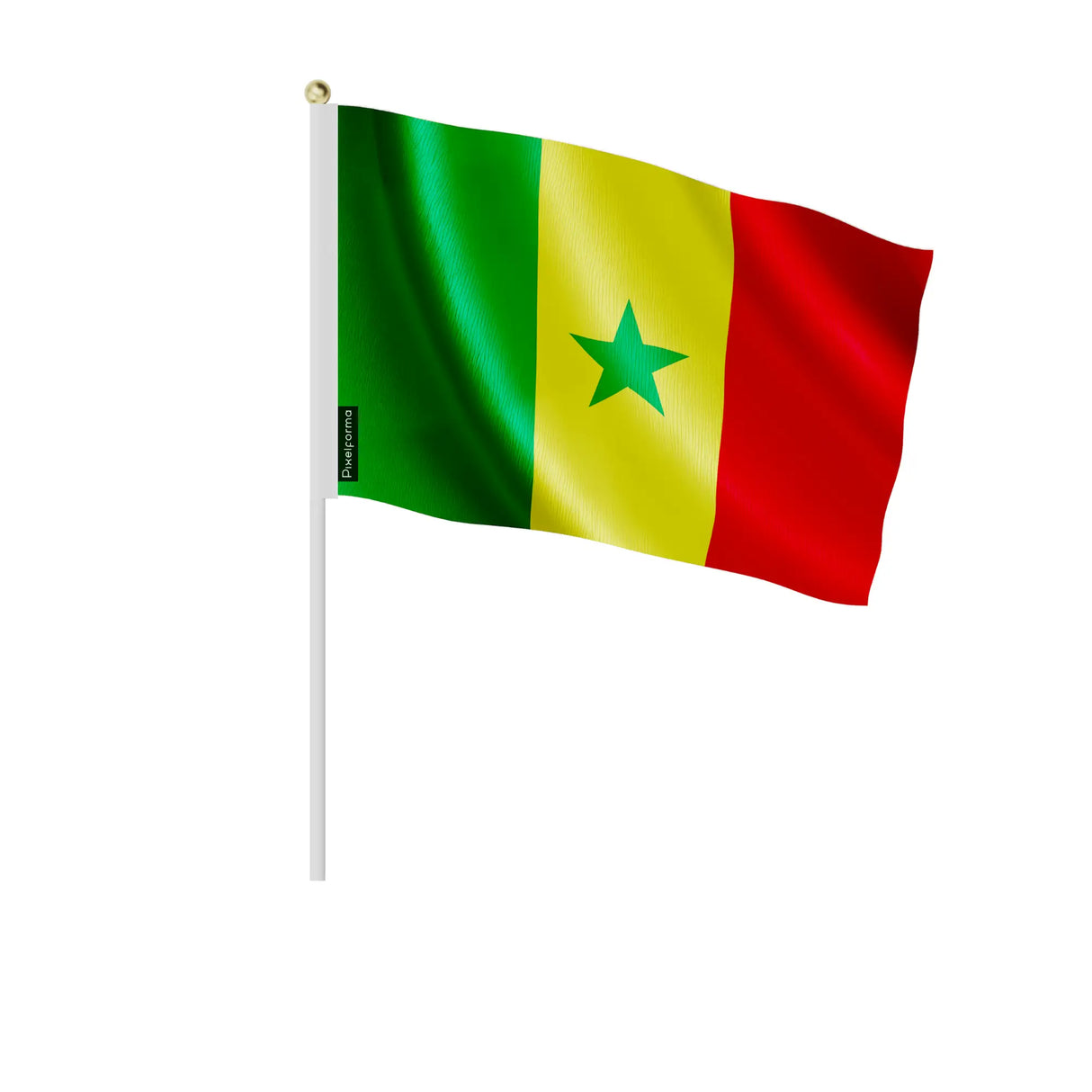 Mini drapeau sénégal en polyester à tenir à la main