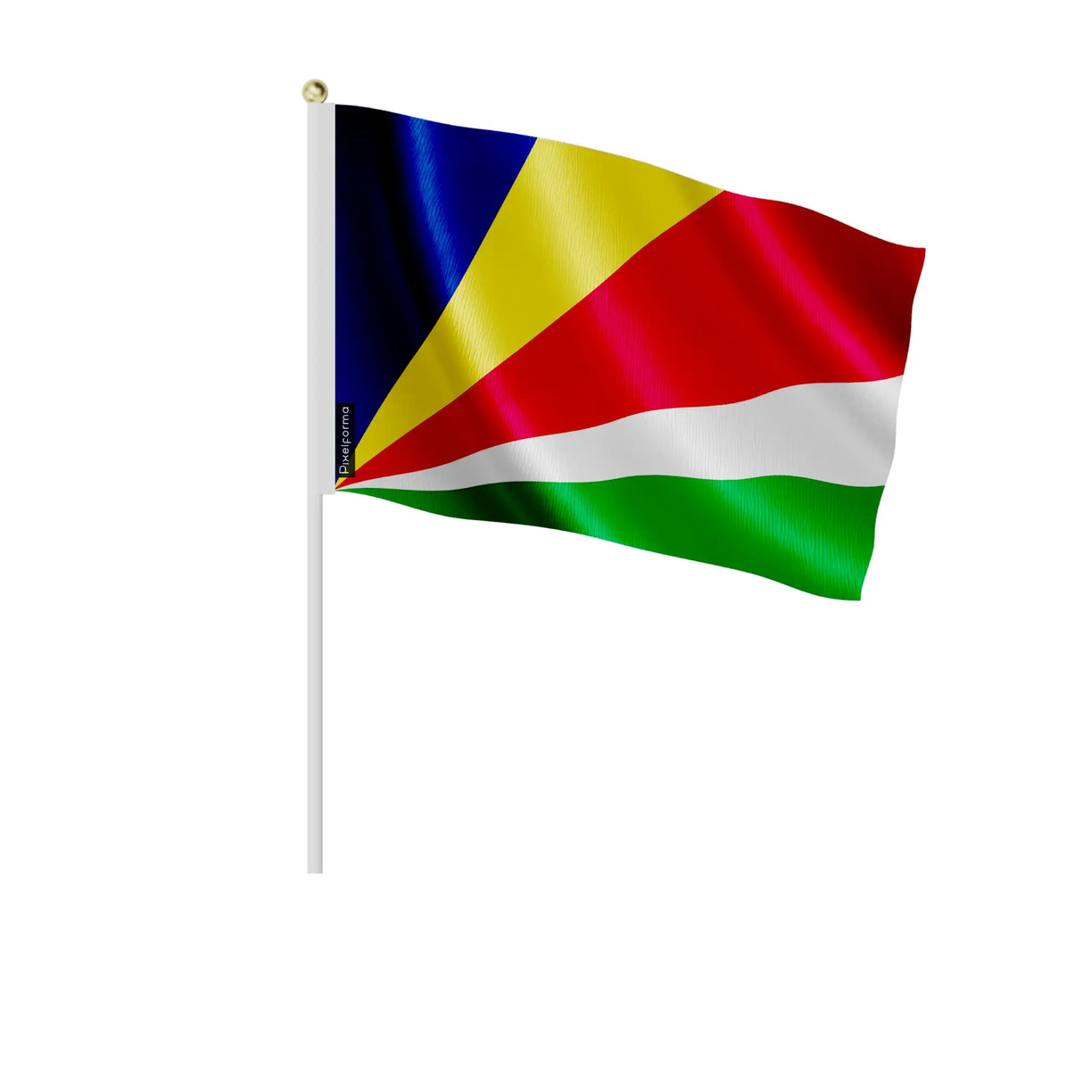 Mini drapeau seychelles en polyester à tenir à la main