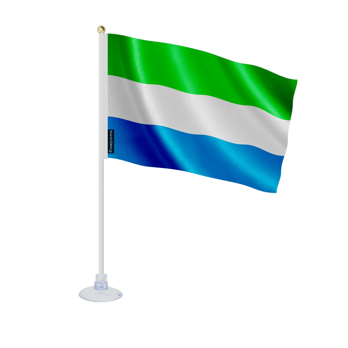 Mini drapeau sierra leone ventouse polyester usage intérieur
