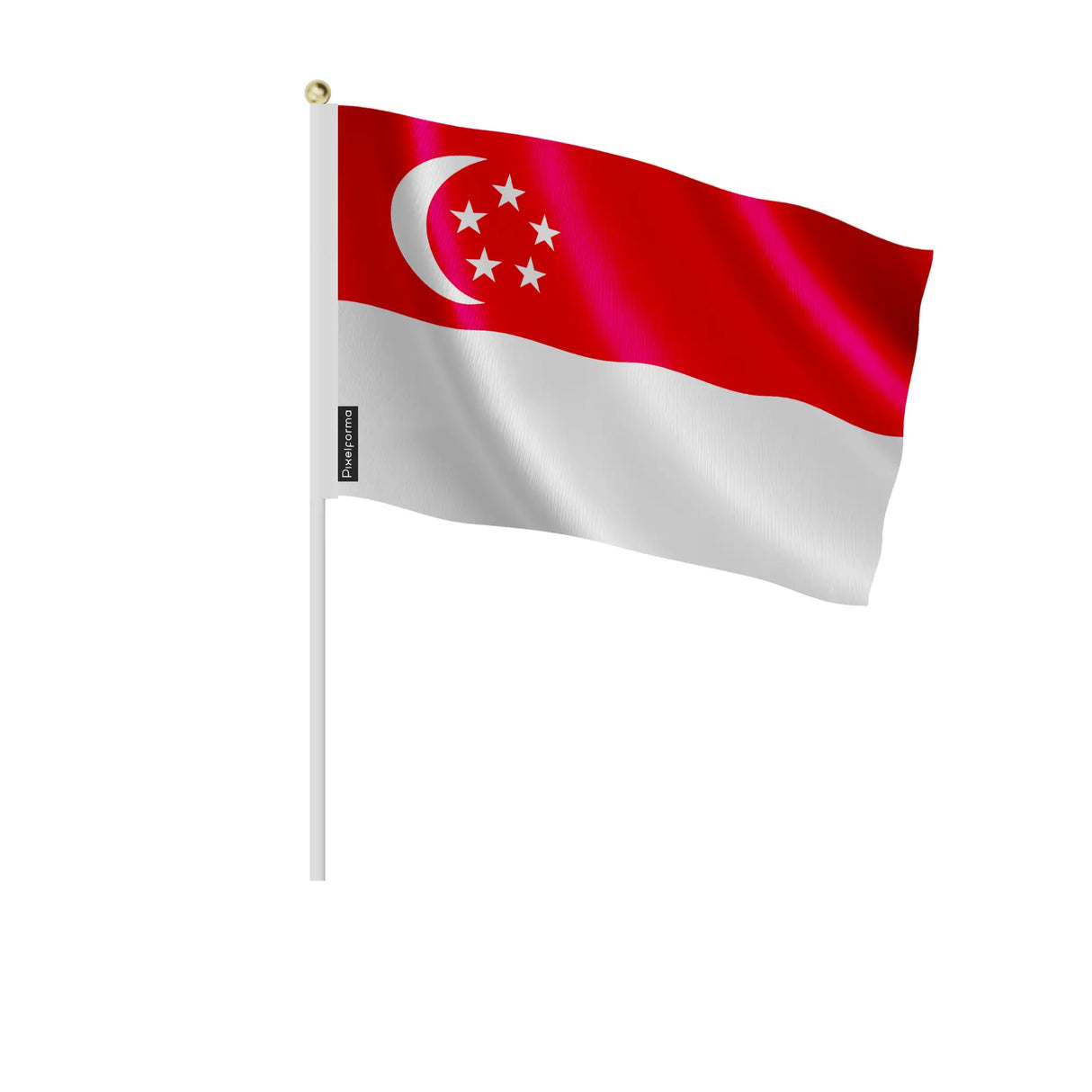 Mini drapeau singapour en polyester à tenir à la main