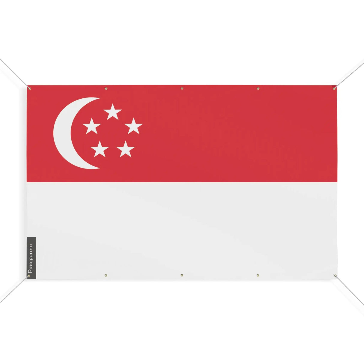 Mini drapeau singapour polyester résistant œillets renforcés