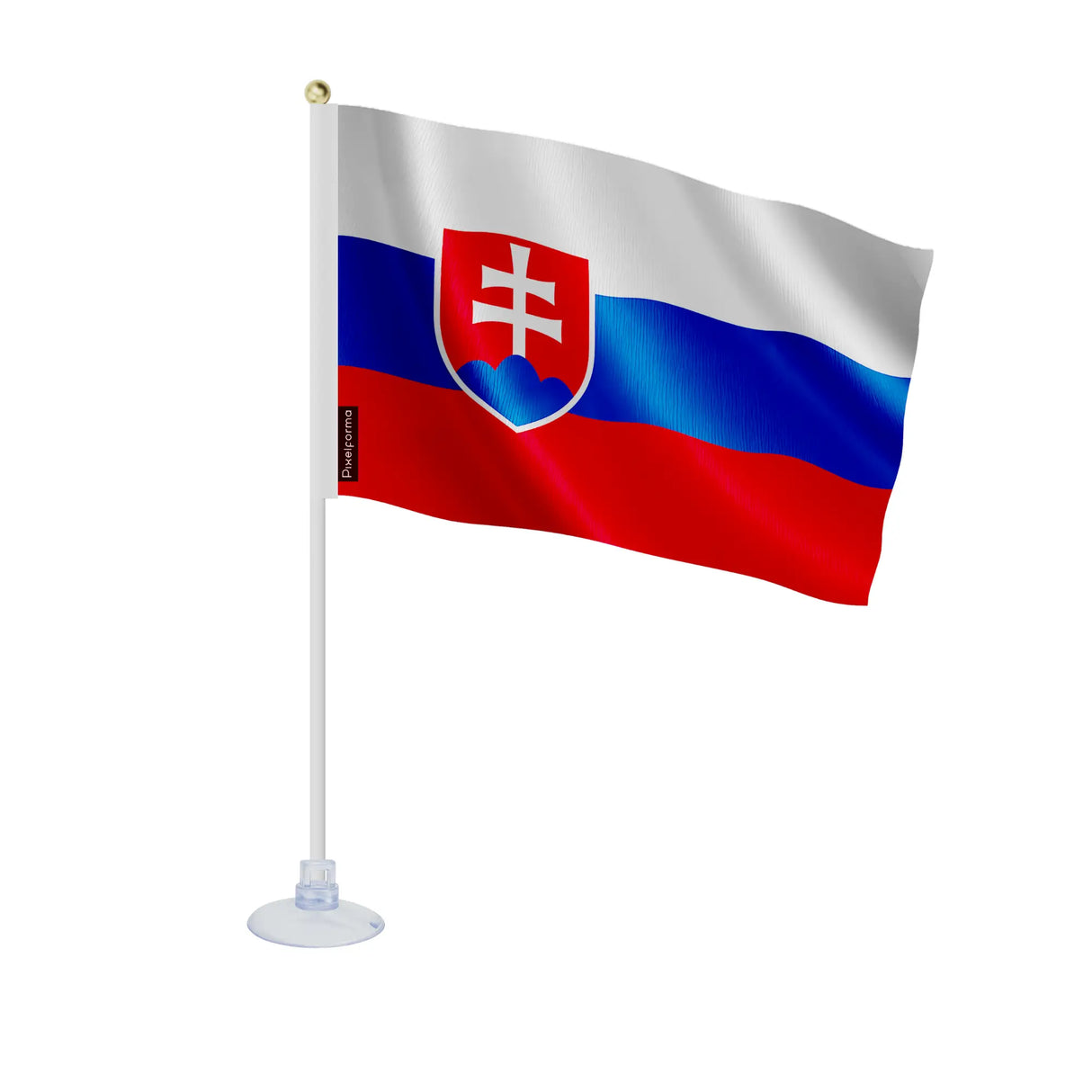 Mini drapeau slovaquie en polyester avec ventouse