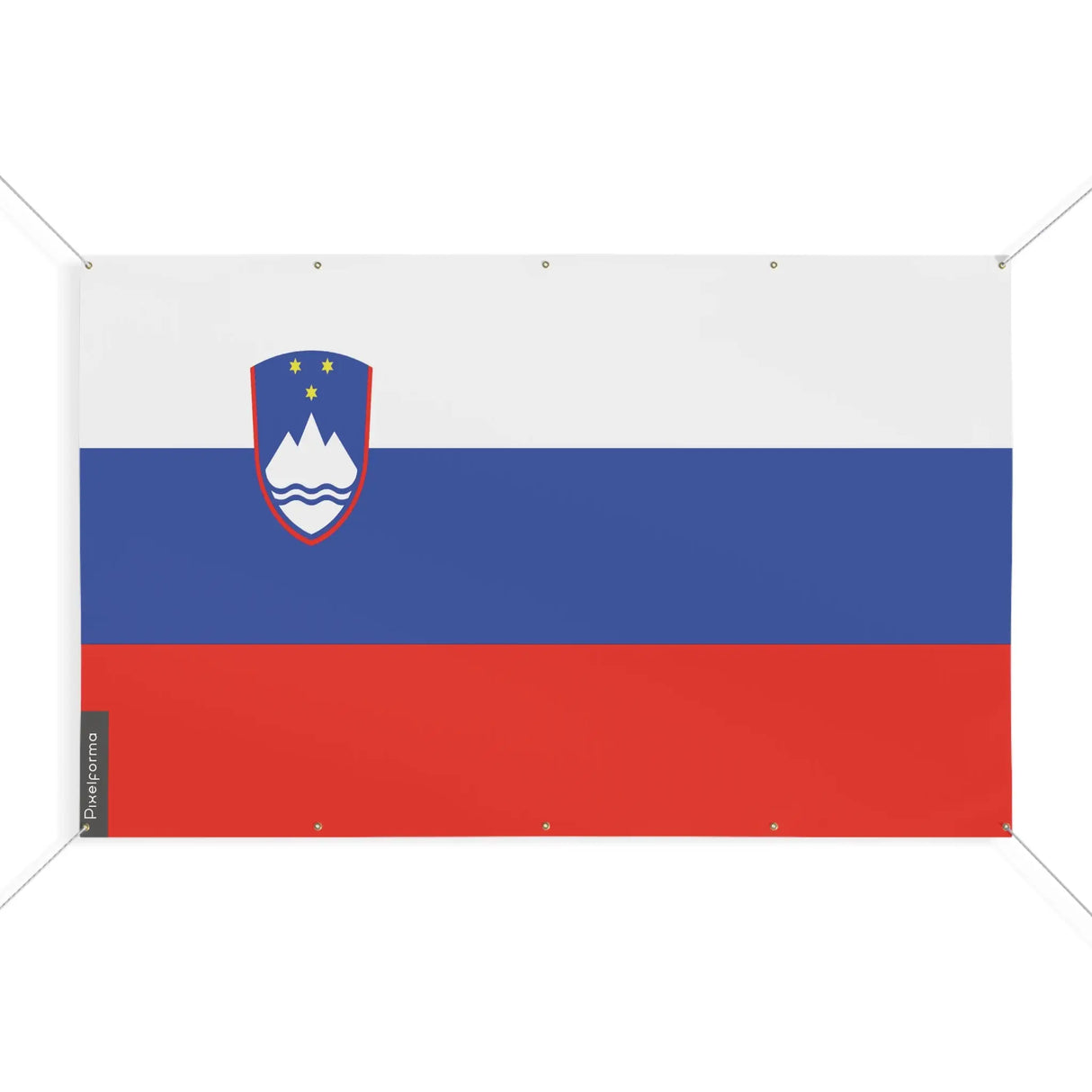 Mini drapeau slovénie en polyester résistant avec œillets