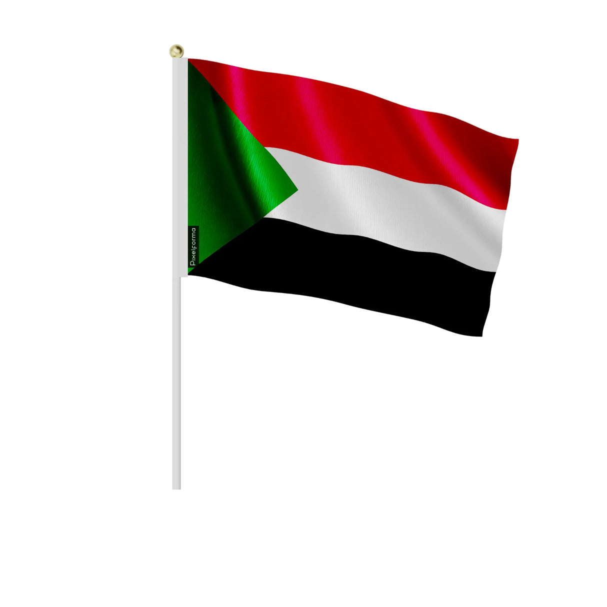 Mini drapeau soudan polyester à main pour fête et événement