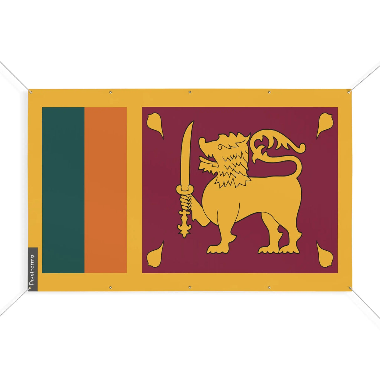 Mini drapeau sri lanka en polyester avec œillets résistants