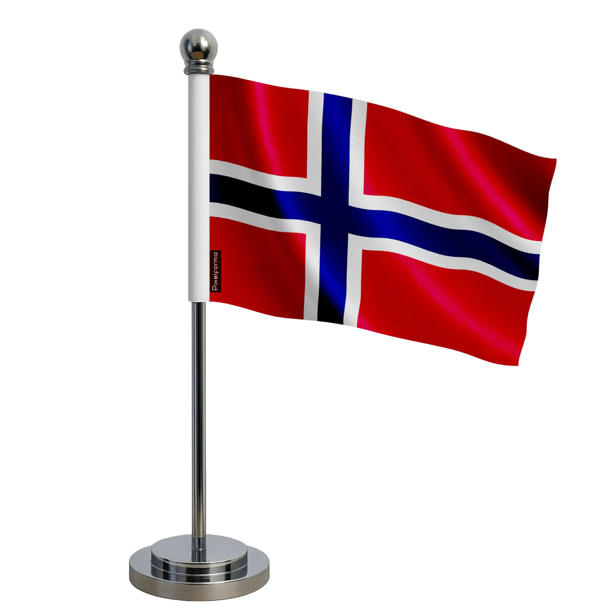 Mini drapeau svalbard jan mayen polyester socle inoxydable