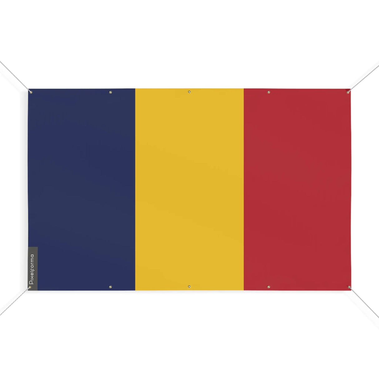 Mini drapeau tchad en polyester résistant avec œillets