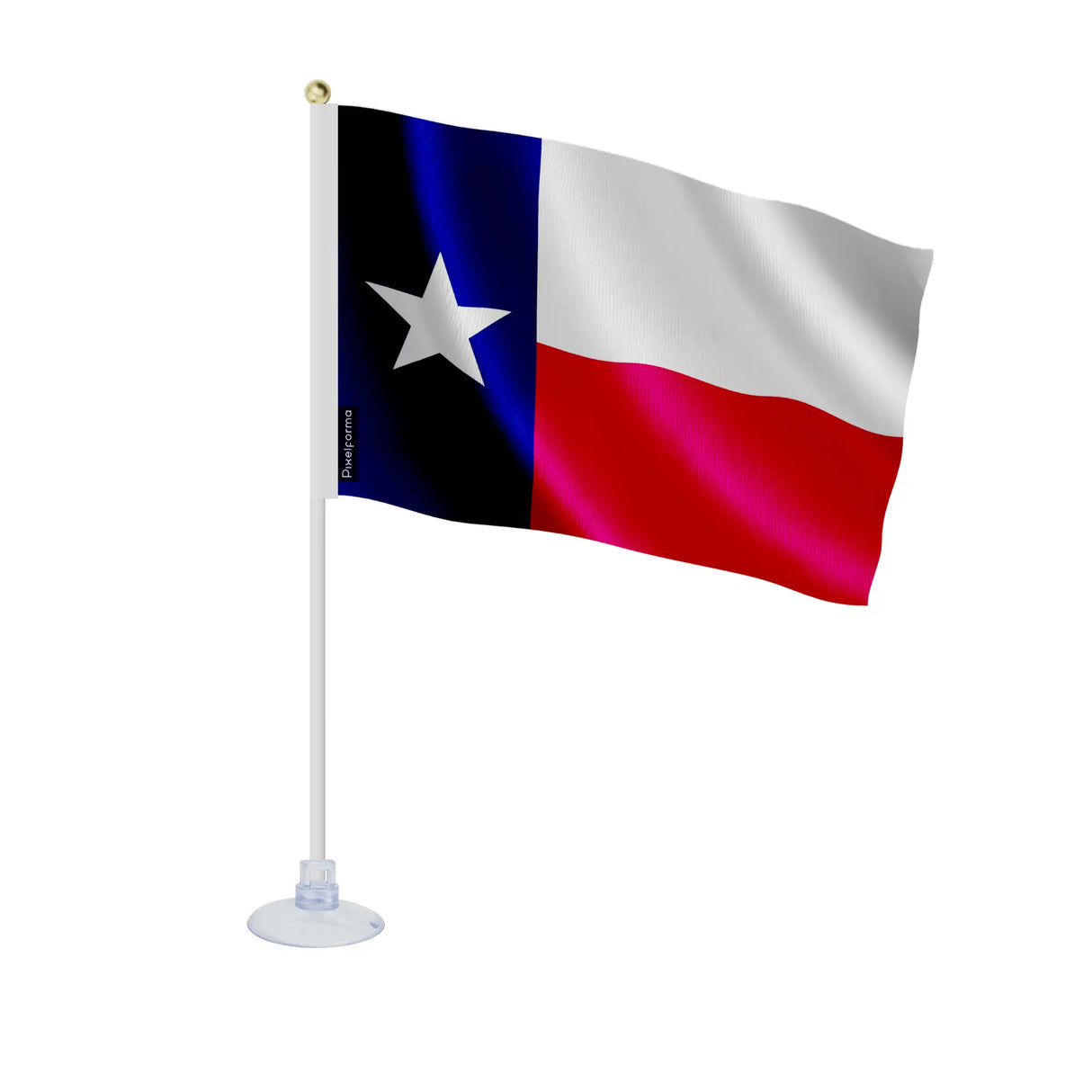 Mini drapeau texas polyester avec ventouse pour surfaces lisses