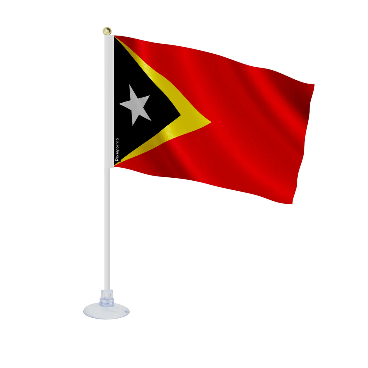 Mini drapeau timor oriental polyester avec ventouse