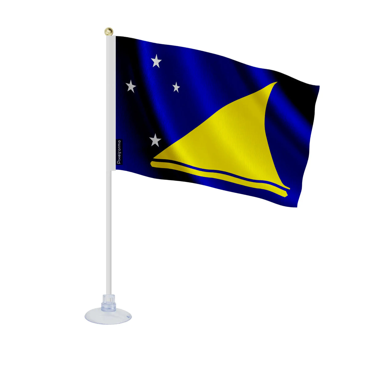 Mini drapeau tokelau en polyester avec ventouse pratique