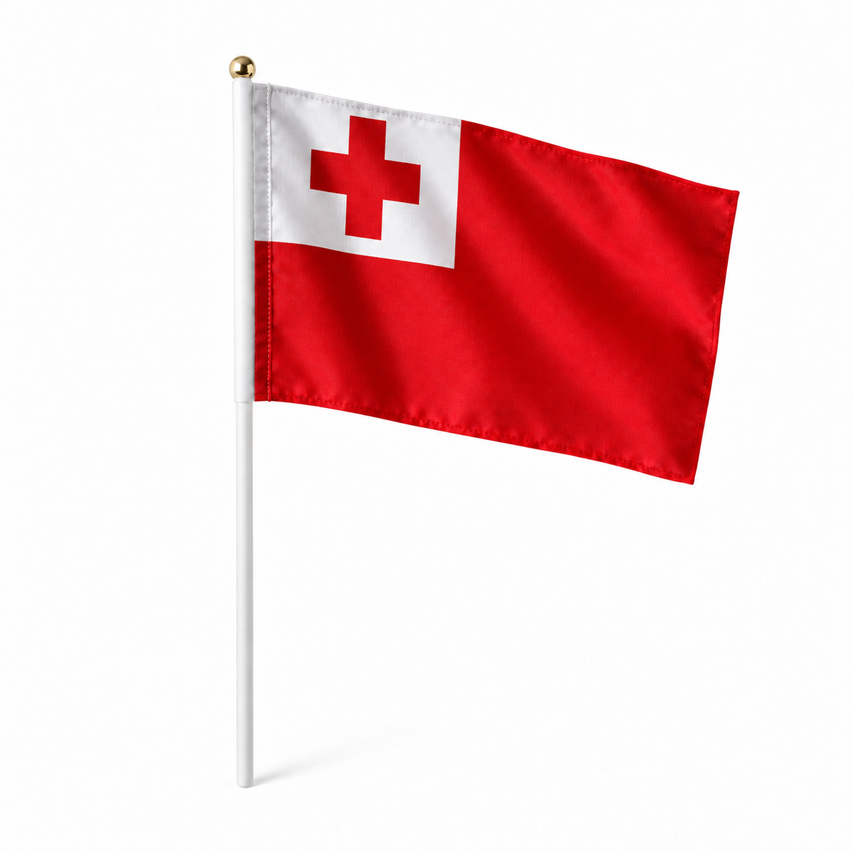 Mini drapeau Tonga réaliste en polyester à tenir à la main