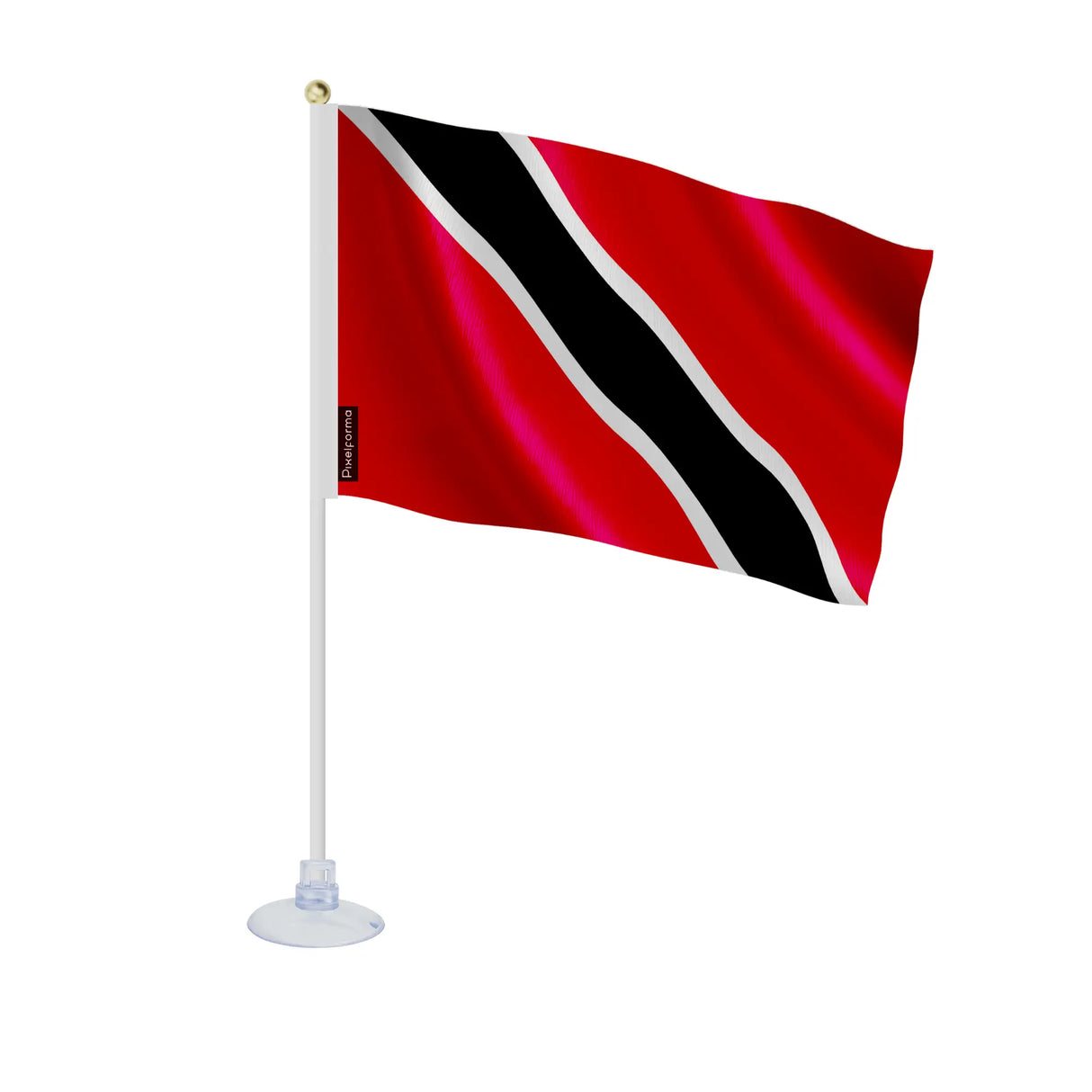 Mini drapeau trinité-et-tobago polyester avec ventouse