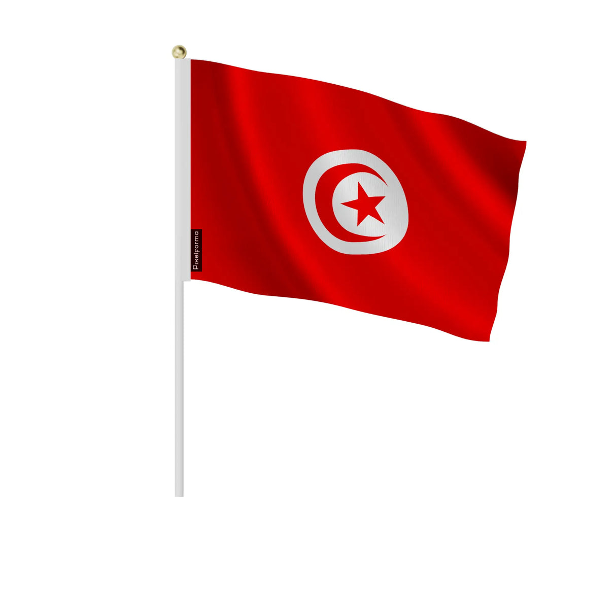 Mini drapeau tunisie en polyester à tenir à la main
